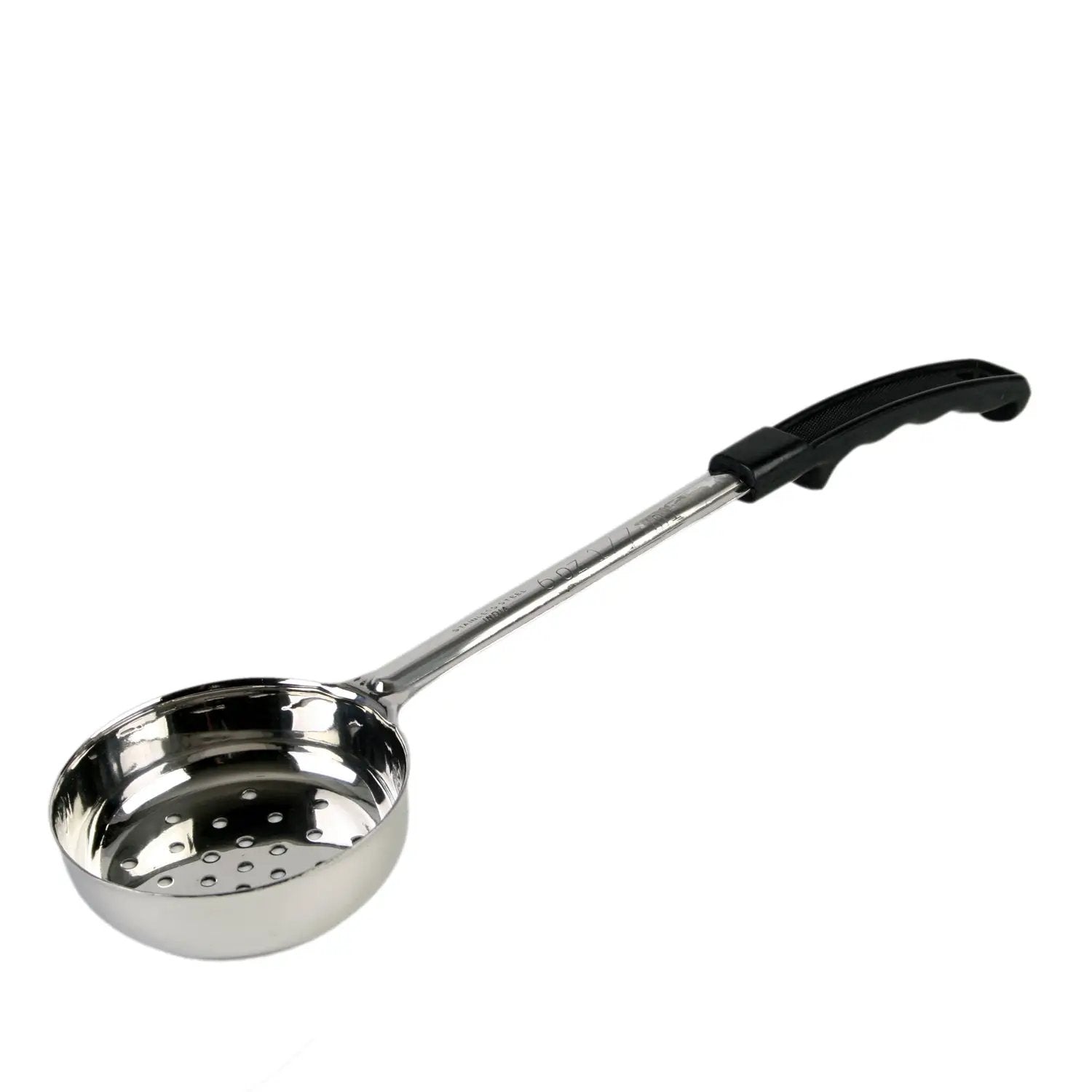 Thunder Group 6 oz, 14-1/4" x 4" x 2", Perforated Portion Controller, Black Color, Stainless Steel Body (1mm Thickness) with Polypropylene Handle, Color Coded, Dishwasher Safe, Each Grip Surface, One-Piece Construction by Thunder Group (thunder-group-6-oz-14-1-4-x-4-x-2-perforated-portion-controller-black-color-stainless-steel-body-1mm-thickness-with-polypropylene-handle-color-coded-dishwasher-safe-each-grip-surface-one-piece-construction)