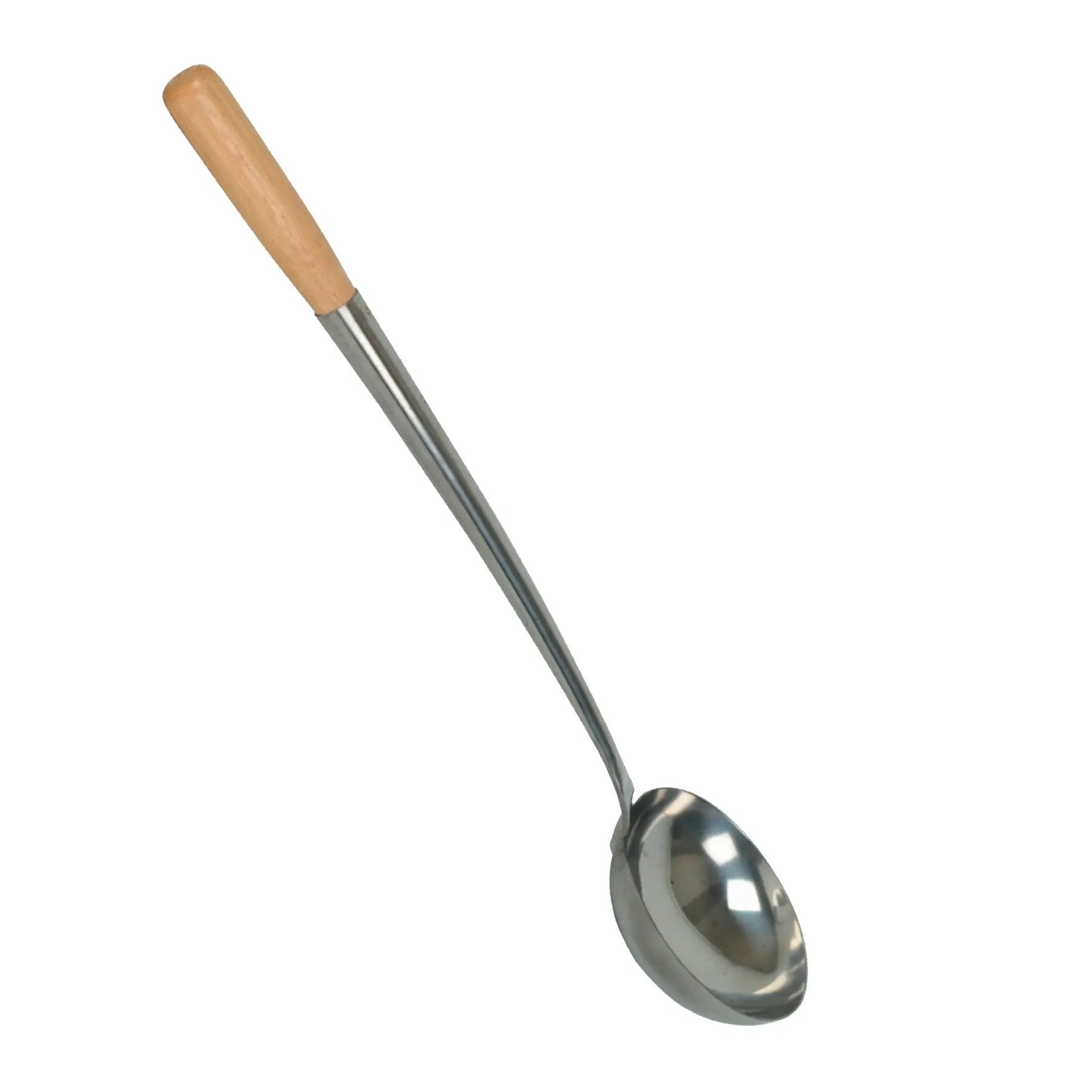 Thunder Group 8 oz,4-3/4" x 4" x 1-7/8", Ladle, Stainless Steel Bowl with total Length of 13-1/2" Handle (Included 3-1/2" Wooden Grip Tip) by Thunder Group (thunder-group-8-oz-4-3-4-x-4-x-1-7-8-ladle-stainless-steel-bowl-with-total-length-of-13-1-2-handle-included-3-1-2-wooden-grip-tip)