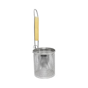 Thunder Group 5-1/2" x 6-1/8" Height, Round Flat Bottom Noodle Skimmer, Stainless Steel Mesh with 8-1/4" length of Wooden Handle by Thunder Group (thunder-group-5-1-2-x-6-1-8-height-round-flat-bottom-noodle-skimmer-stainless-steel-mesh-with-8-1-4-length-of-wooden-handle)