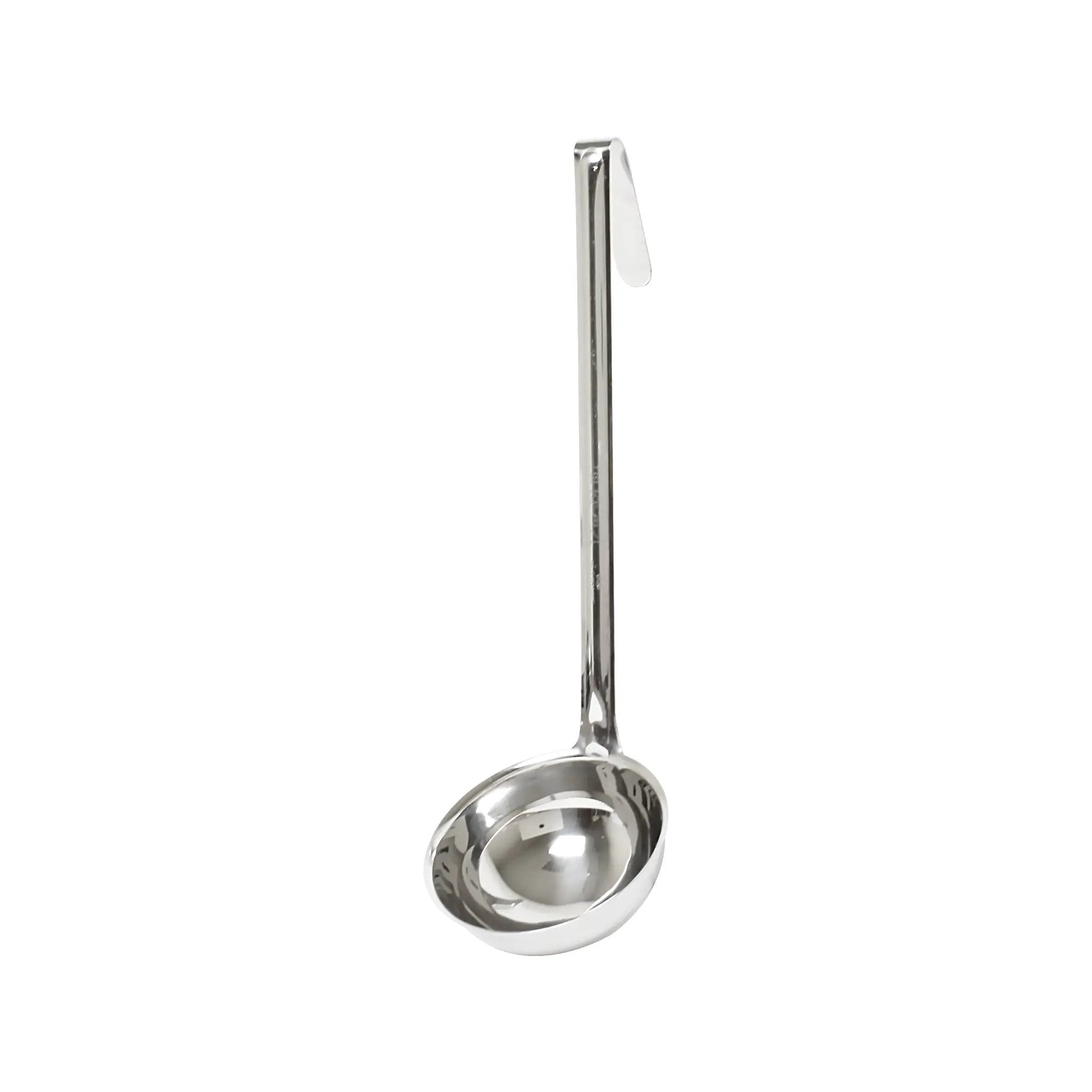 Thunder Group 12 oz, 4-3/4" Diameter x 1-3/4" Height Ladle Bowl size, 11-3/4" Length x 3/4" Width Handle and 3" Length x 3/4" Width bended tip can be easily Stored on Pot rim or hung on rack, Stainless Steel Ladle, One-Piece Construction by Thunder Group (thunder-group-12-oz-4-3-4-diameter-x-1-3-4-height-ladle-bowl-size-11-3-4-length-x-3-4-width-handle-and-3-length-x-3-4-width-bended-tip-can-be-easily-stored-on-pot-rim-or-hung-on-rack-stainless-steel-ladle-one-piece-construction)