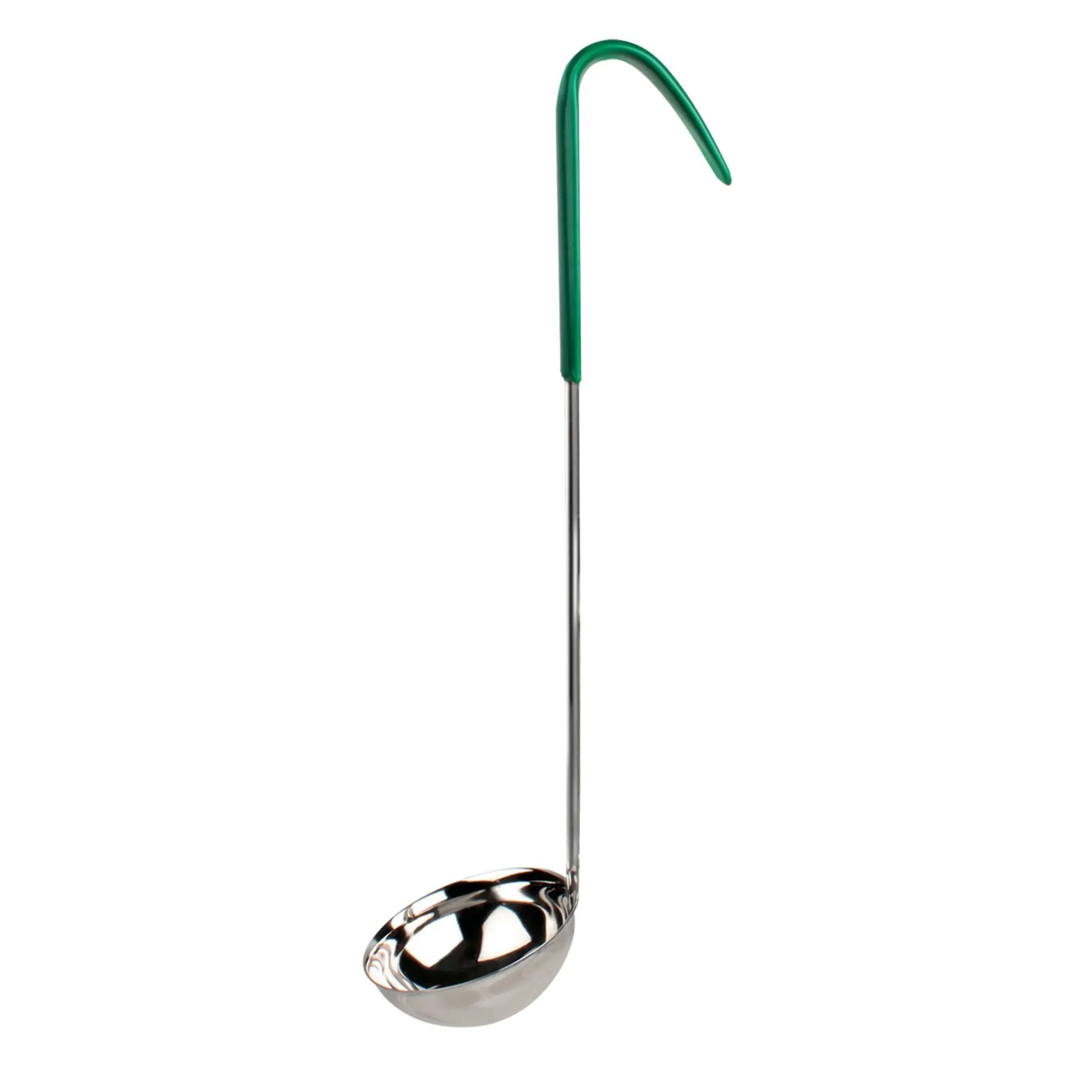 Thunder Group 4 oz, 3-1/4" Diameter x 1-1/2" Height, Stainless Steel Ladle Bowl Size with 11-3/4" length x 3/4" width, Stainless Steel Ladle Handle (Included 5-1/4" length x 3/4" width Green Color Vinyl Coated Plastic Grip) by Thunder Group (thunder-group-4-oz-3-1-4-diameter-x-1-1-2-height-stainless-steel-ladle-bowl-size-with-11-3-4-length-x-3-4-width-stainless-steel-ladle-handle-included-5-1-4-length-x-3-4-width-green-color-vinyl-coated-plastic-grip)