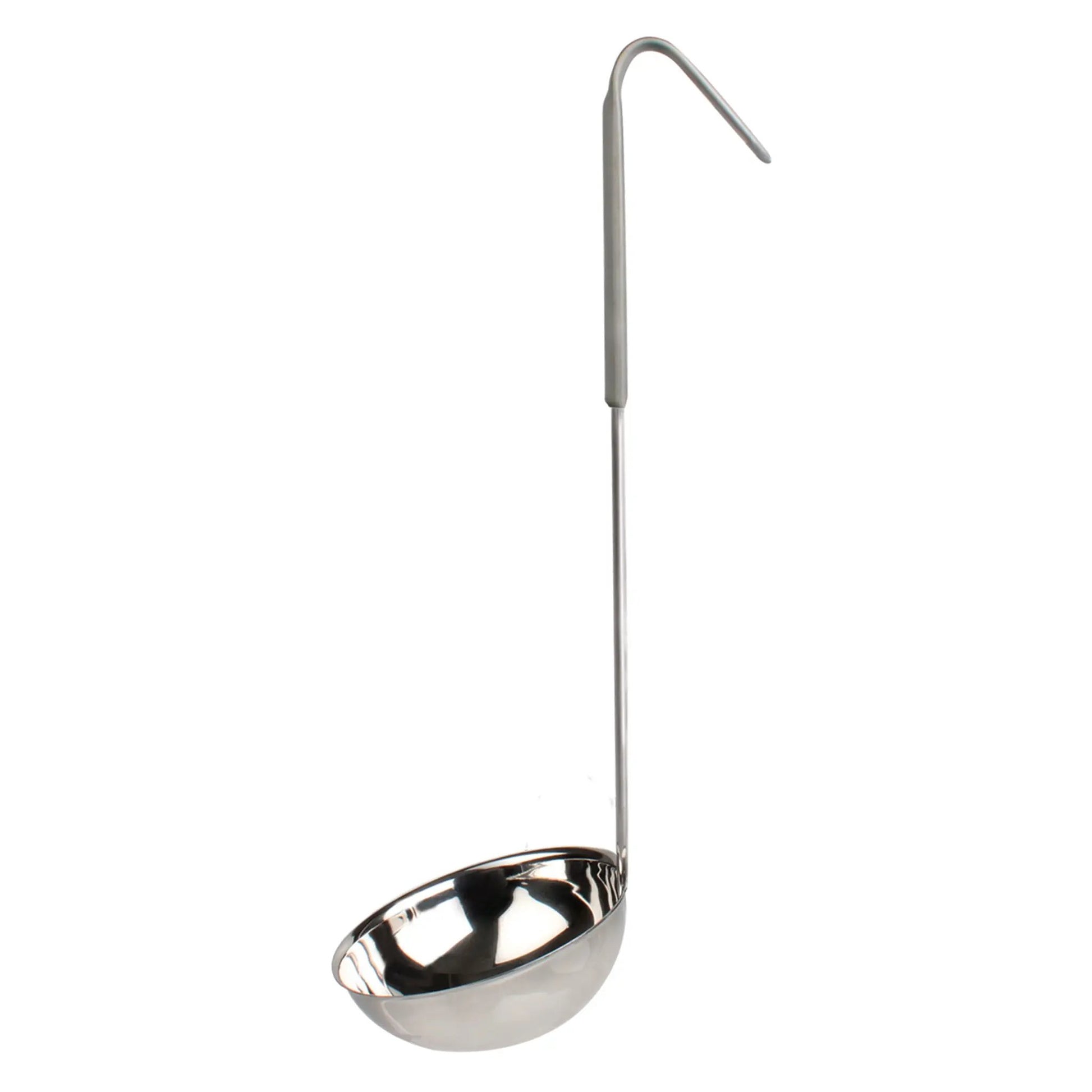Thunder Group 12 oz, 4-3/4" Diameter x 2" Height, Stainless Steel Ladle Bowl size with 12-5/8" length x 3/4" width, Stainless Steel Ladle Handle (Included 5-3/4" length x 3/4" width Gray Color Vinyl Coated Plastic Grip) by Thunder Group (thunder-group-12-oz-4-3-4-diameter-x-2-height-stainless-steel-ladle-bowl-size-with-12-5-8-length-x-3-4-width-stainless-steel-ladle-handle-included-5-3-4-length-x-3-4-width-gray-color-vinyl-coated-plastic-grip)