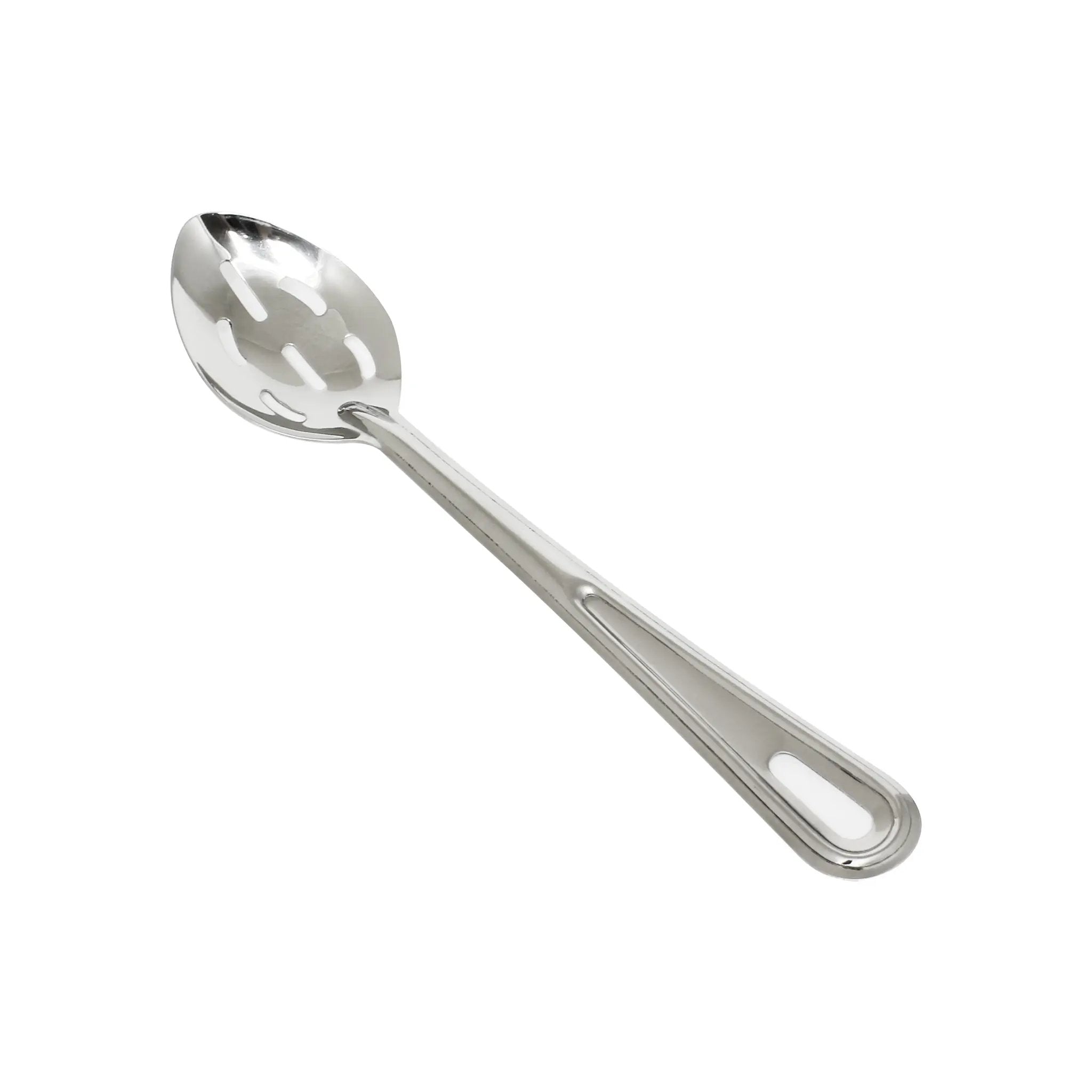 Thunder Group 4-1/8" x 2-5/8", 7-1/4" Handle, Slotted Spoon with 1-1/2" x 1/2" Hanging Slot, Stainless Steel, 1.2 mm Thickness, Slot Sizes: 1" x 1/4", 7/8" x 1/4" & 2/3" x 1/4", Heavy-Duty by Thunder Group (thunder-group-4-1-8-x-2-5-8-7-1-4-handle-slotted-spoon-with-1-1-2-x-1-2-hanging-slot-stainless-steel-1-2-mm-thickness-slot-sizes-1-x-1-4-7-8-x-1-4-2-3-x-1-4-heavy-duty)