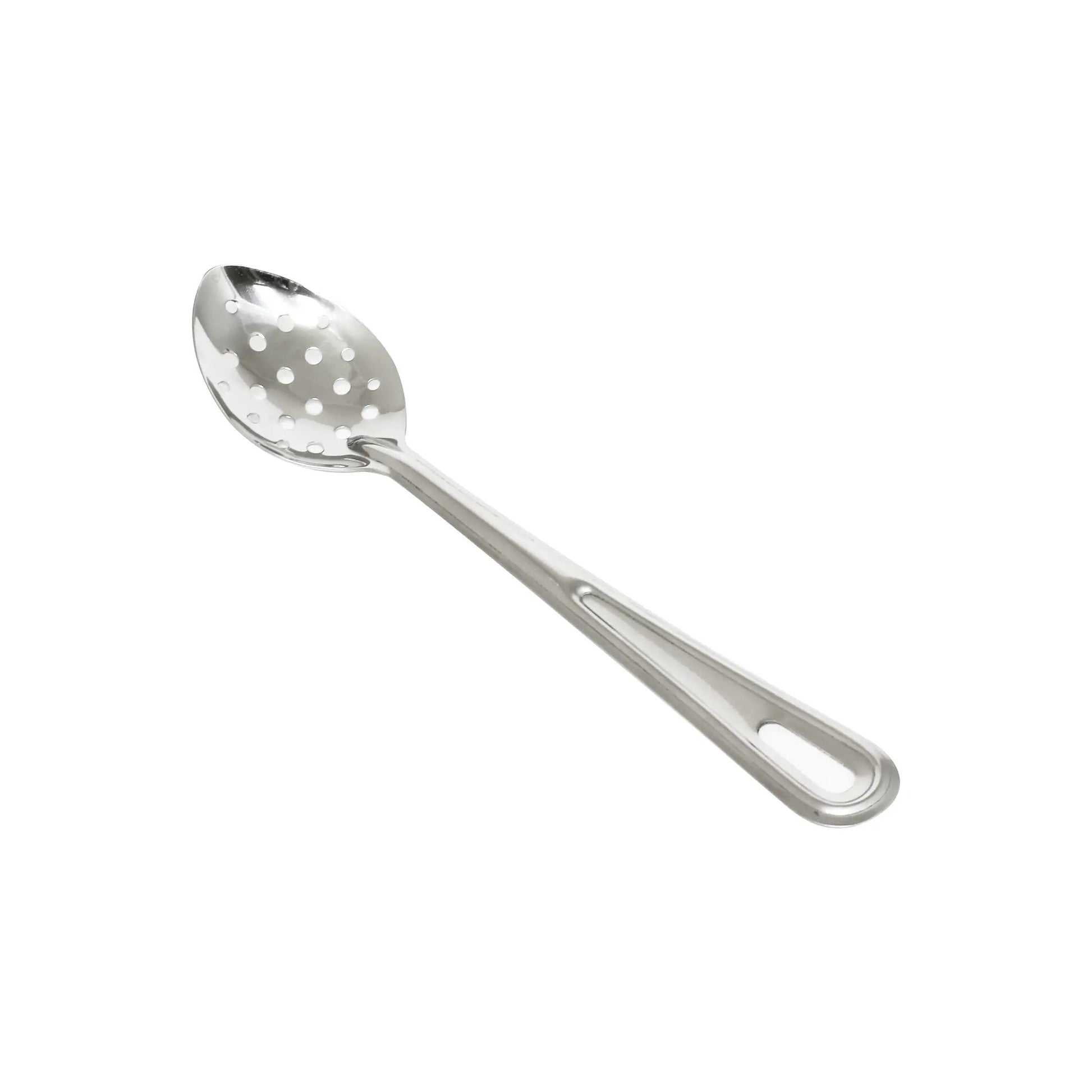 Thunder Group 4-1/8" x 2-5/8", 7-1/4" Handle, Perforated Basting Spoon with 1-1/2" x 1/2" Hanging Slot, Stainless Steel, 1.2 mm Thickness, Perforated Hole Sizes: 1/4" Diameter x 1/8" Diameter, Heavy-Duty by Thunder Group (thunder-group-4-1-8-x-2-5-8-7-1-4-handle-perforated-basting-spoon-with-1-1-2-x-1-2-hanging-slot-stainless-steel-1-2-mm-thickness-perforated-hole-sizes-1-4-diameter-x-1-8-diameter-heavy-duty)