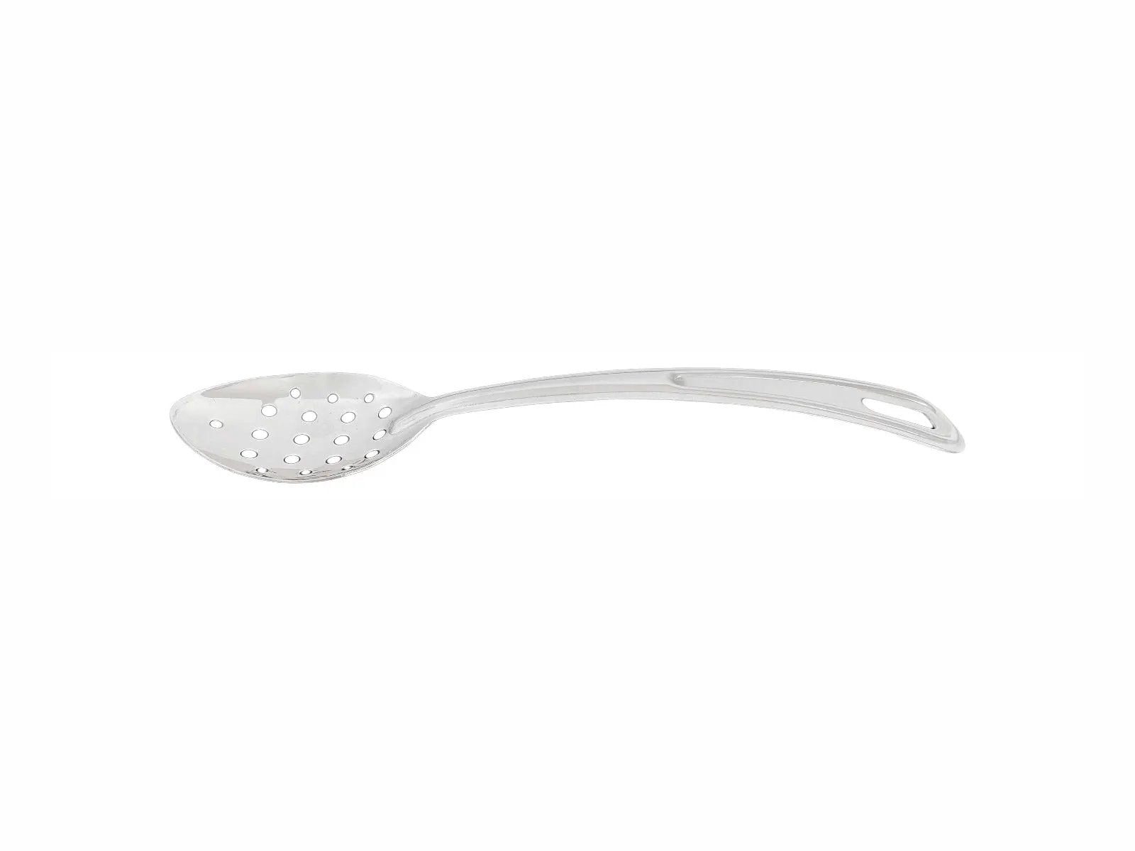 Thunder Group 4" x 2-3/4", 7-1/4" Handle, Perforated Curved Basting Spoon with 1-1/2" x 1/2" Hanging Slot, Stainless Steel, 18 Gauge, 1.2mm Thickness, Perforated Hole Sizes: 1/4" Diameter x 1/8" Diameter, Heavy-Duty by Thunder Group (thunder-group-4-x-2-3-4-7-1-4-handle-perforated-curved-basting-spoon-with-1-1-2-x-1-2-hanging-slot-stainless-steel-18-gauge-1-2mm-thickness-perforated-hole-sizes-1-4-diameter-x-1-8-diameter-heavy-duty)