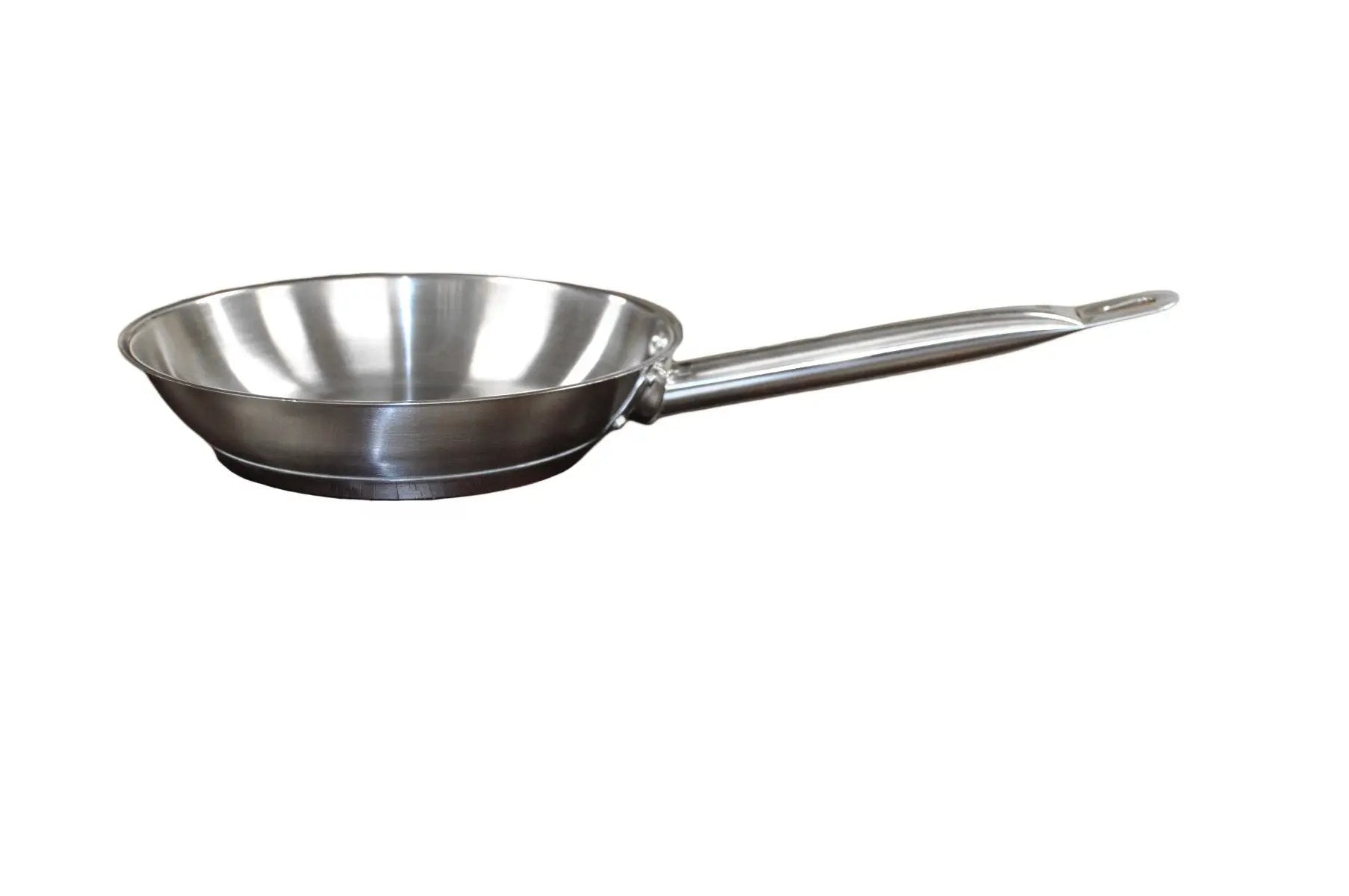 Thunder Group 8" Diameter x 1-3/4" Height, 7-5/8" Welded Hollow Handle, Fry Pan, Stainless Steel , Encapsulated Base, Dishwasher Safe, Standard Electric, Gas Cooktop, Halogen & Induction Ready, Oven Safe, Heavy-Duty, NSF by Thunder Group (thunder-group-8-diameter-x-1-3-4-height-7-5-8-welded-hollow-handle-fry-pan-stainless-steel-encapsulated-base-dishwasher-safe-standard-electric-gas-cooktop-halogen-induction-ready-oven-safe-heavy-duty-nsf)