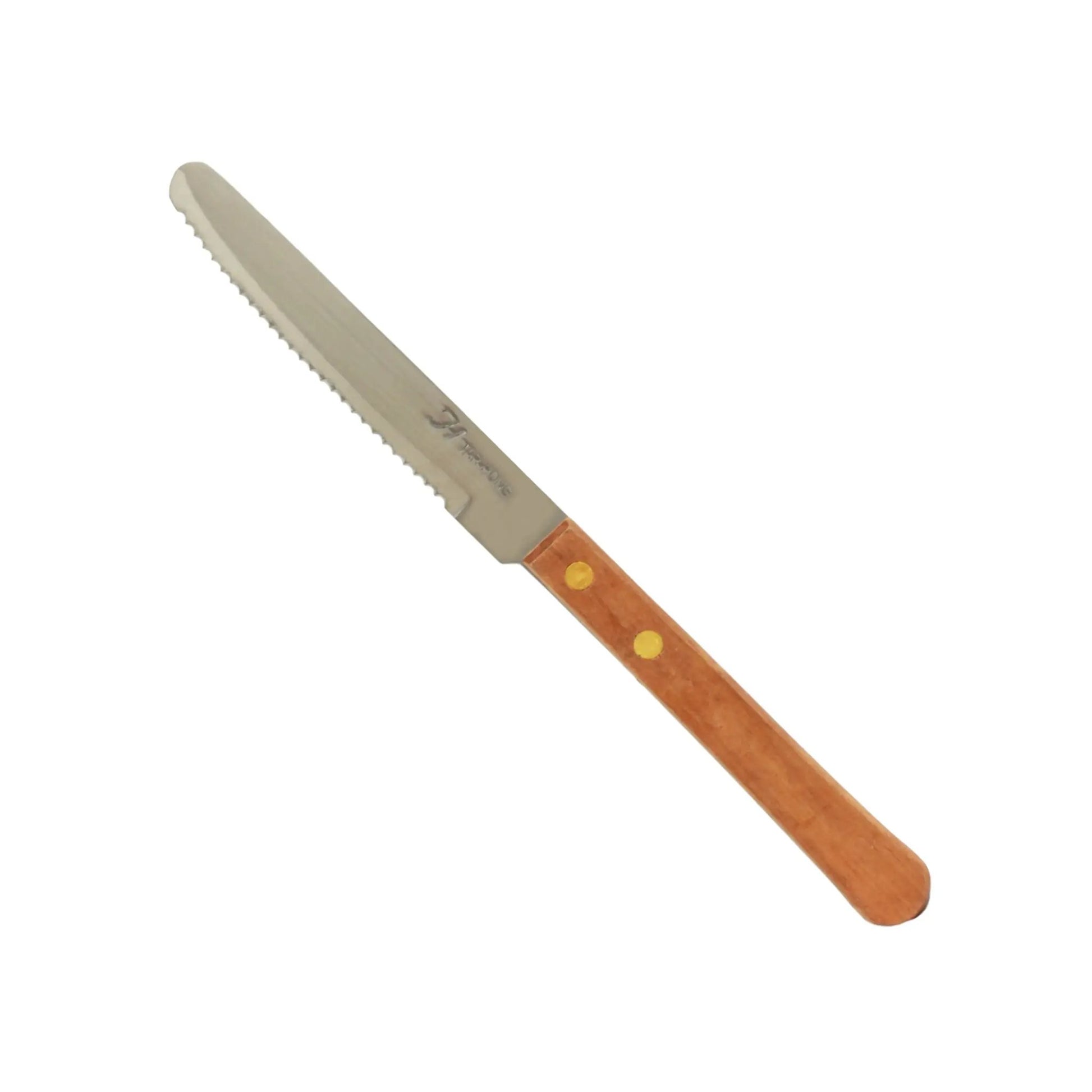 Thunder Group 4" Round Tip, 8-1/4" Overall Length x 5/8" Overall Width, Steak Knife, Stainless Steel with Wooden Handle by Thunder Group (thunder-group-4-round-tip-8-1-4-overall-length-x-5-8-overall-width-steak-knife-stainless-steel-with-wooden-handle)