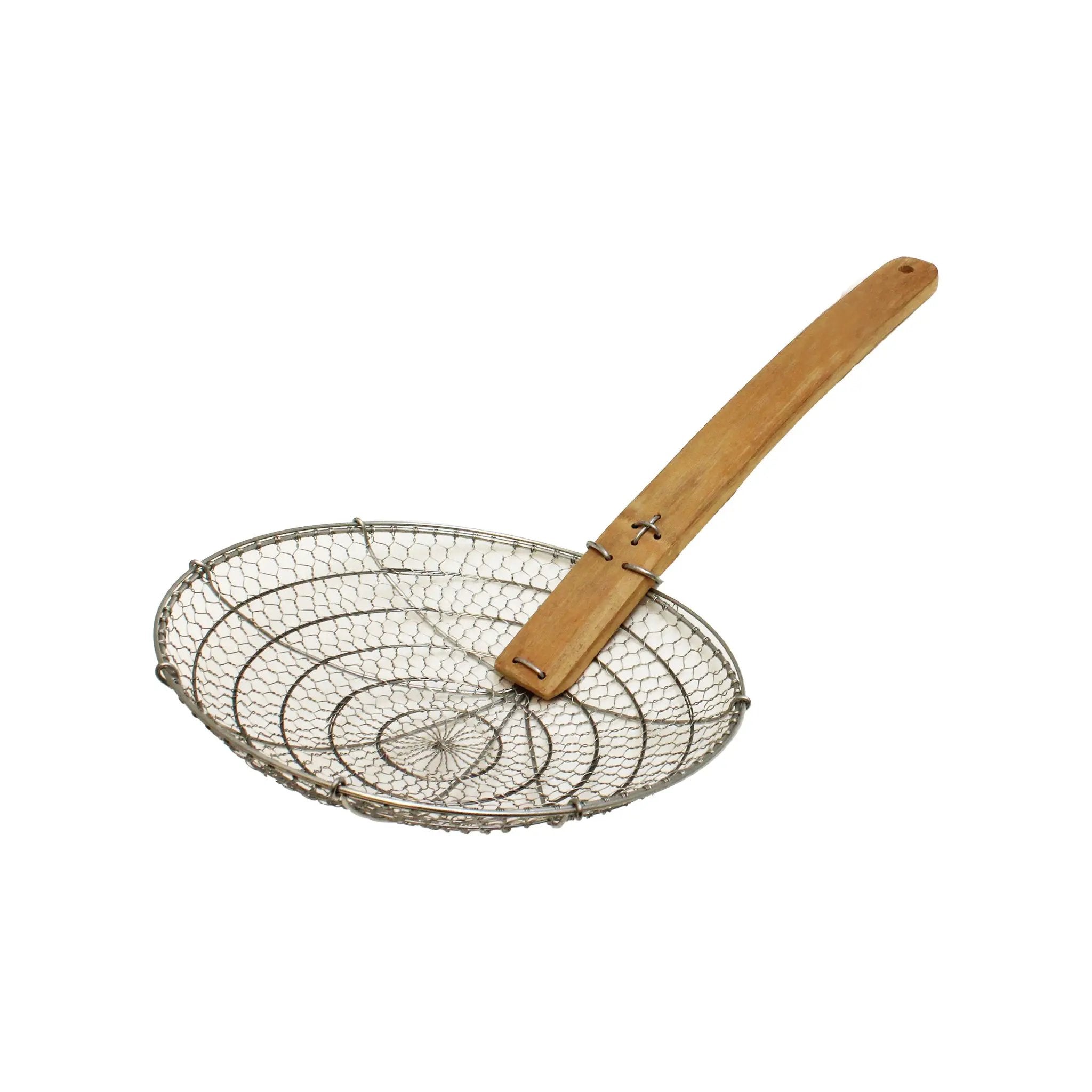 Thunder Group 10" Diameter x 3" Height, Galvanized Fine Mesh Skimmer, Galvanized Wire Mesh with 12-7/8" length x 1-5/8" width Bamboo Handle by Thunder Group (thunder-group-10-diameter-x-3-height-galvanized-fine-mesh-skimmer-galvanized-wire-mesh-with-12-7-8-length-x-1-5-8-width-bamboo-handle)