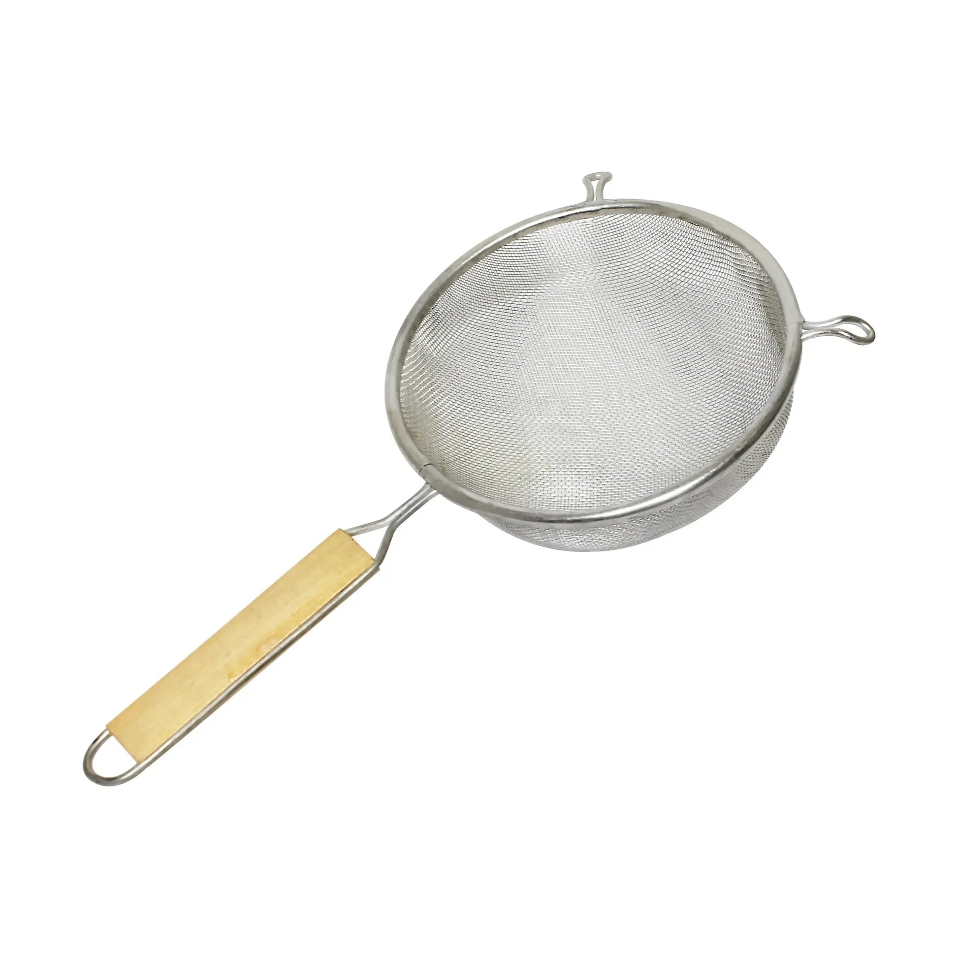 Thunder Group 6" Diameter x 2-1/2" Height, 6-1/2" Handle Length, Single Medium Mesh Strainer, Stainless Steel Mesh with Flat Wooden Handle by Thunder Group (thunder-group-6-diameter-x-2-1-2-height-6-1-2-handle-length-single-medium-mesh-strainer-stainless-steel-mesh-with-flat-wooden-handle)