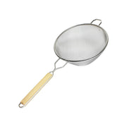 Thunder Group 10" Diameter x 4-1/8" Height, 10-3/4" Handle Length, Single Medium Mesh Strainer, Stainless Steel Mesh with Flat Wooden Handle by Thunder Group (thunder-group-10-diameter-x-4-1-8-height-10-3-4-handle-length-single-medium-mesh-strainer-stainless-steel-mesh-with-flat-wooden-handle)