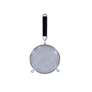 Thunder Group 8" Diameter x 3" Height, 6-1/2" Handle Length with 1" Front Hook Length, Double Medium Mesh Strainer, Stainless Steel 18/8, 304 Material with Black Color Polypropylene Handle, Easy to Clean by Thunder Group (thunder-group-8-diameter-x-3-height-6-1-2-handle-length-with-1-front-hook-length-double-medium-mesh-strainer-stainless-steel-18-8-304-material-with-black-color-polypropylene-handle-easy-to-clean)