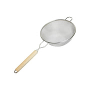 Thunder Group 10" Diameter x 4-1/8" Height, 10-3/4" Handle Length, Double Medium Mesh Strainer, Stainless Steel Mesh with Flat Wooden Handle by Thunder Group (thunder-group-10-diameter-x-4-1-8-height-10-3-4-handle-length-double-medium-mesh-strainer-stainless-steel-mesh-with-flat-wooden-handle)