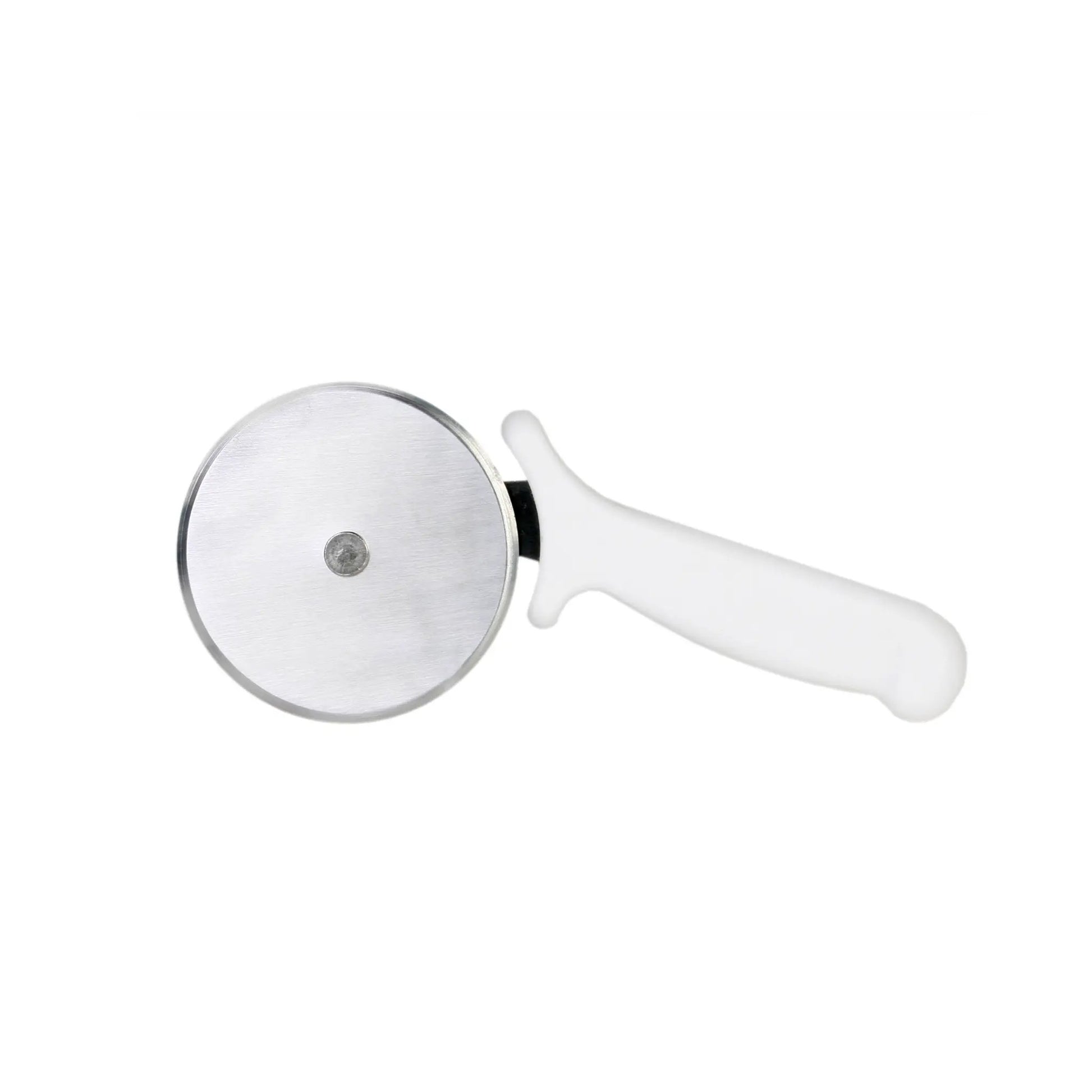 Thunder Group 8-3/4" x 3-3/4" x 7/8" Pizza Cutter, 2-1/2" Blade Size, Stainless Steel Blade with White Plastic Handle by Thunder Group (thunder-group-8-3-4-x-3-3-4-x-7-8-pizza-cutter-2-1-2-blade-size-stainless-steel-blade-with-white-plastic-handle)