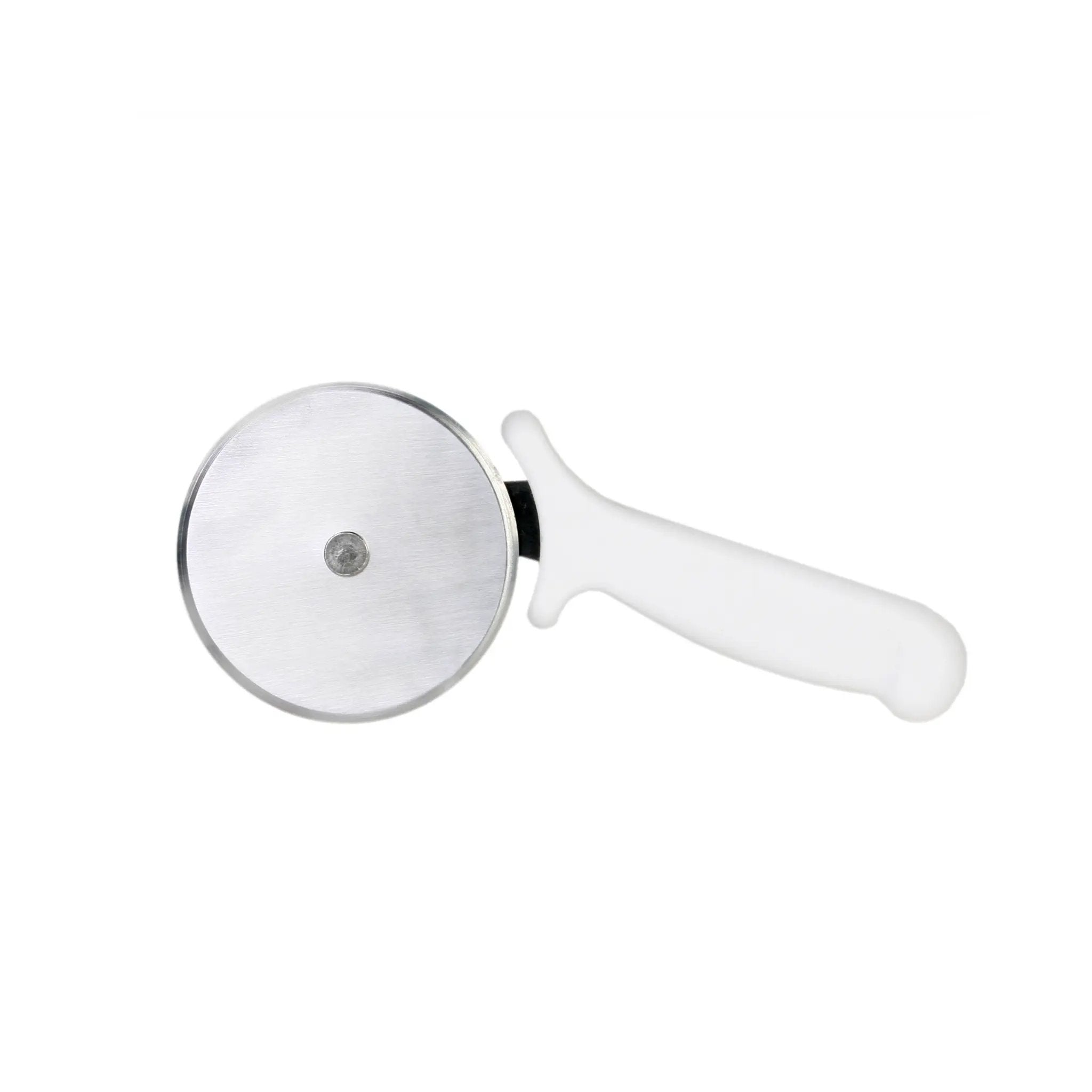 Thunder Group 8-3/4" x 3-3/4" x 7/8" Pizza Cutter, 2-1/2" Blade Size, Stainless Steel Blade with White Plastic Handle by Thunder Group (thunder-group-8-3-4-x-3-3-4-x-7-8-pizza-cutter-2-1-2-blade-size-stainless-steel-blade-with-white-plastic-handle)