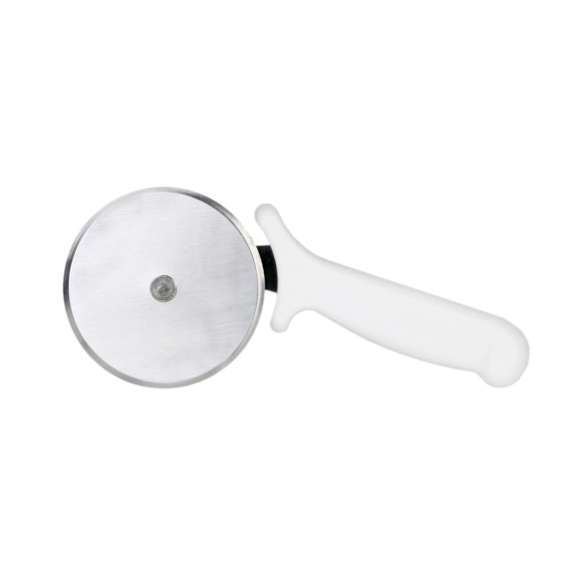 Thunder Group 9-1/4" x 4-1/2" x 7/8" Pizza Cutter, 4" Blade Size, Stainless Steel Blade with White Plastic Handle by Thunder Group (thunder-group-9-1-4-x-4-1-2-x-7-8-pizza-cutter-4-blade-size-stainless-steel-blade-with-white-plastic-handle)