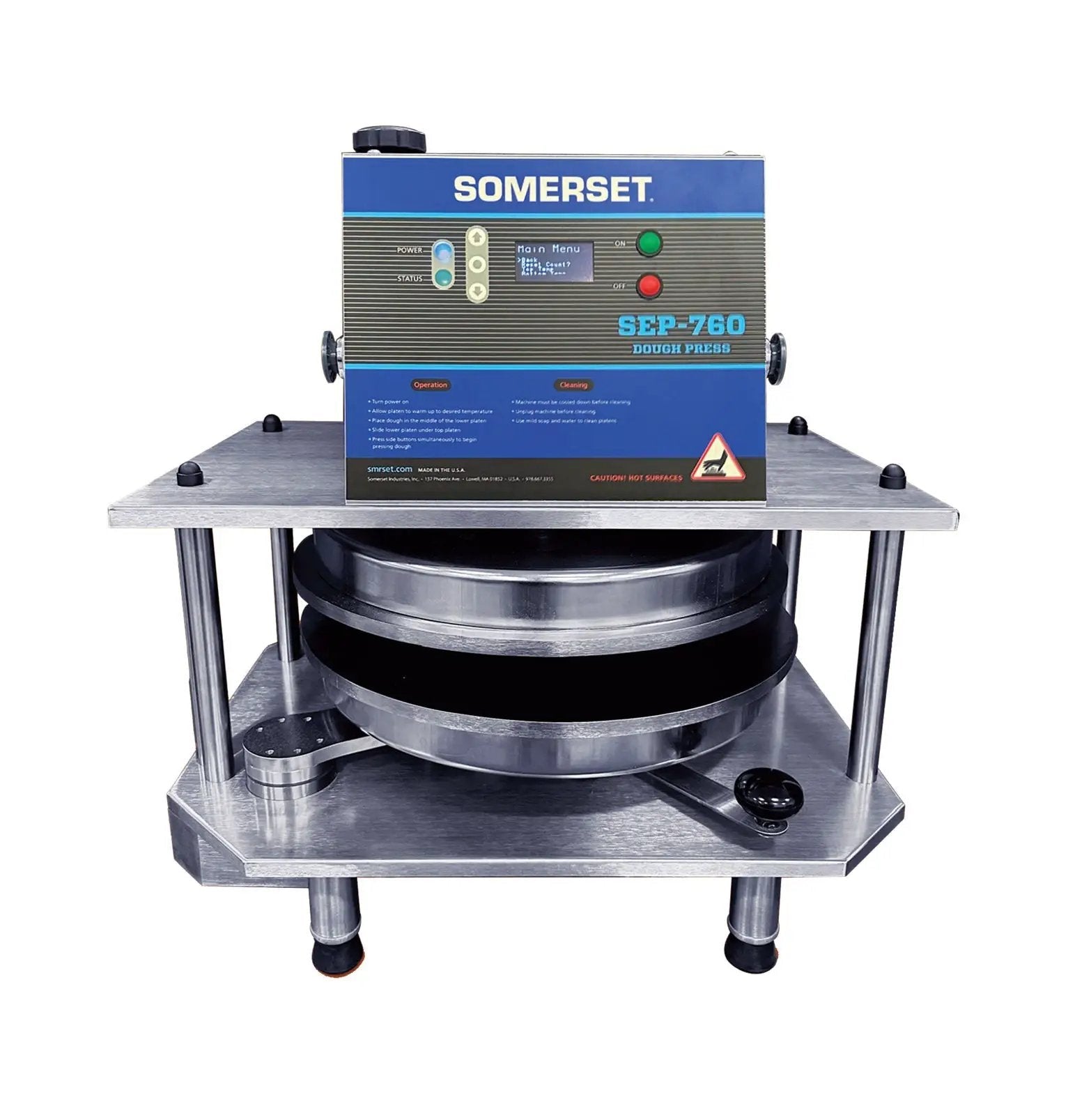 Somerset SEP-760 18" Automated Pizza Dough Press – front view