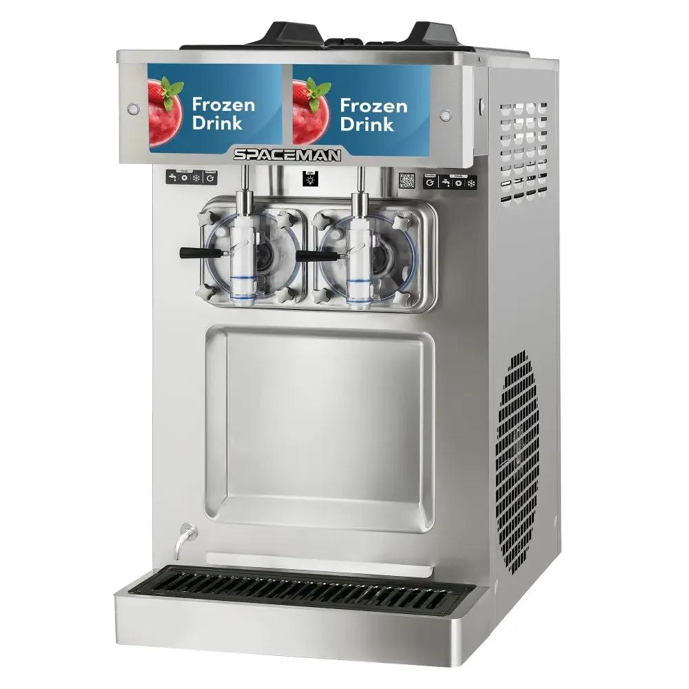 Spaceman 6695-CL: High-Capacity Dual-Flavor Frozen Drink Machine (320 Servings/hr, 208-230V) Front View 