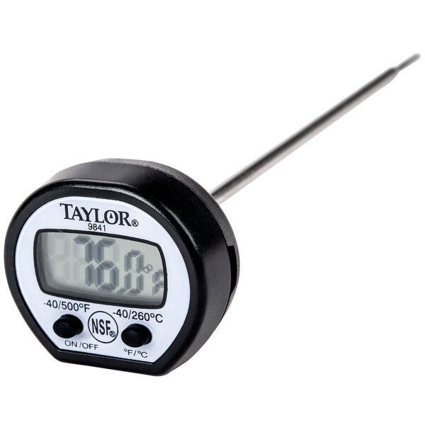 Taylor 9841RB High-Temperature Digital Thermometer with Rubber Boot Product Image Close Up