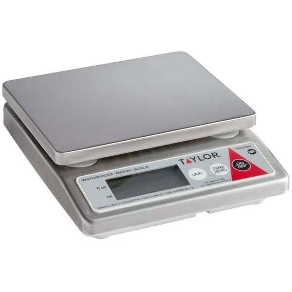 Taylor TE10CSW 10 lb. Water-Resistant Digital Stainless Steel Scale Product Image