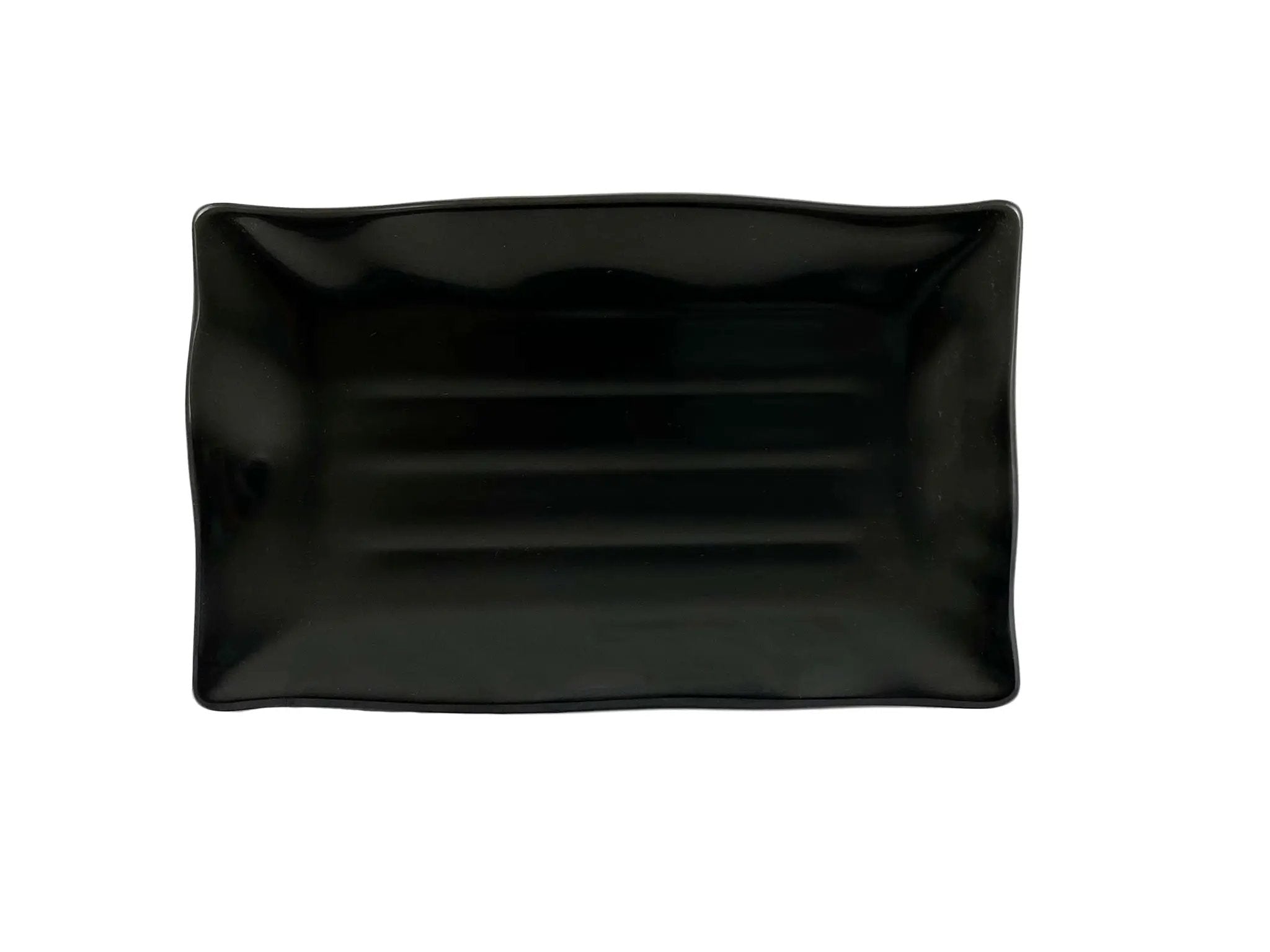 Thunder Group 13-1/2" x 9-1/8", 1" Deep, Wavy Rectangular Plate, Classic Black Dinnerware, Melamine, BPA Free, Dishwasher Safe, Break-Resistant, Shatter-Resistant, No Microwave, No Oven, NSF by Thunder Group (thunder-group-13-1-2-x-9-1-8-1-deep-wavy-rectangular-plate-classic-black-dinnerware-melamine-bpa-free-dishwasher-safe-break-resistant-shatter-resistant-no-microwave-no-oven-nsf)