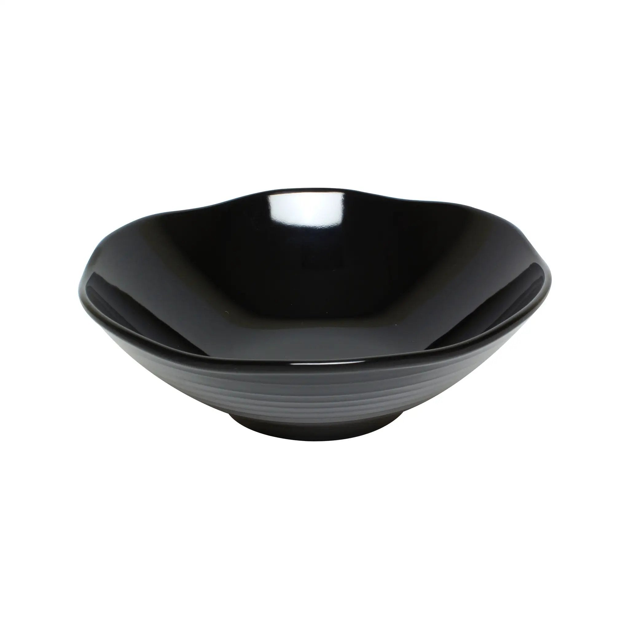 Thunder Group 45 oz, 9" Diameter x 3" Deep, Wavy Soup Bowl, Classic Black Dinnerware, Melamine, BPA Free, Dishwasher Safe, Break-Resistant, Shatter-Resistant, No Microwave, No Oven, NSF by Thunder Group (thunder-group-45-oz-9-diameter-x-3-deep-wavy-soup-bowl-classic-black-dinnerware-melamine-bpa-free-dishwasher-safe-break-resistant-shatter-resistant-no-microwave-no-oven-nsf)