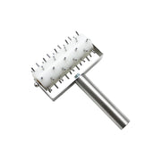 Thunder Group 8-1/8" x 5-3/8", with 1" diameter Handle, Roller Docker with Pins, Stainless Steel Handle & 3/8" Pin with White Plastic Barrel by Thunder Group (thunder-group-8-1-8-x-5-3-8-with-1-diameter-handle-roller-docker-with-pins-stainless-steel-handle-3-8-pin-with-white-plastic-barrel)