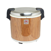 Thunder Group 50 Cup, 15-3/4" Diameter x 15" Height, Electric Rice Warmer, Mirror Finished Stainless Steel Hinged Lid and base with Wood Grain accented body, Aluminum Teflon Coated Inner Pot (1.0 mm Thickness), Voltage: 110V-120V/60Hz by Thunder Group (thunder-group-50-cup-15-3-4-diameter-x-15-height-electric-rice-warmer-mirror-finished-stainless-steel-hinged-lid-and-base-with-wood-grain-accented-body-aluminum-teflon-coated-inner-pot-1-0-mm-thickness-voltage-110v-120v-60hz)