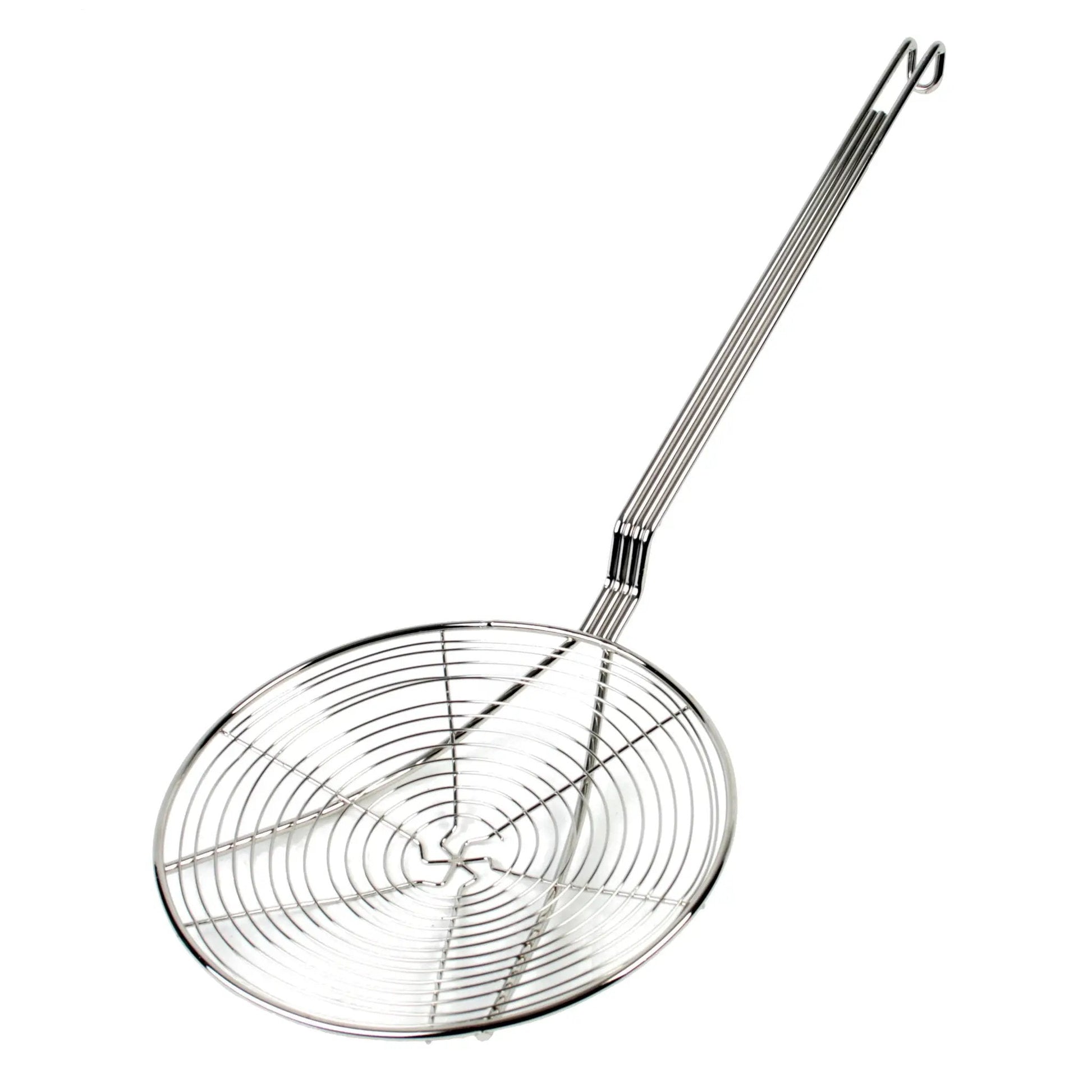 Thunder Group 9" Diameter, 13" Handle Length, Round Spiral Wire Skimmer, Nickel Plated, Easy to Clean by Thunder Group (thunder-group-9-diameter-13-handle-length-round-spiral-wire-skimmer-nickel-plated-easy-to-clean)