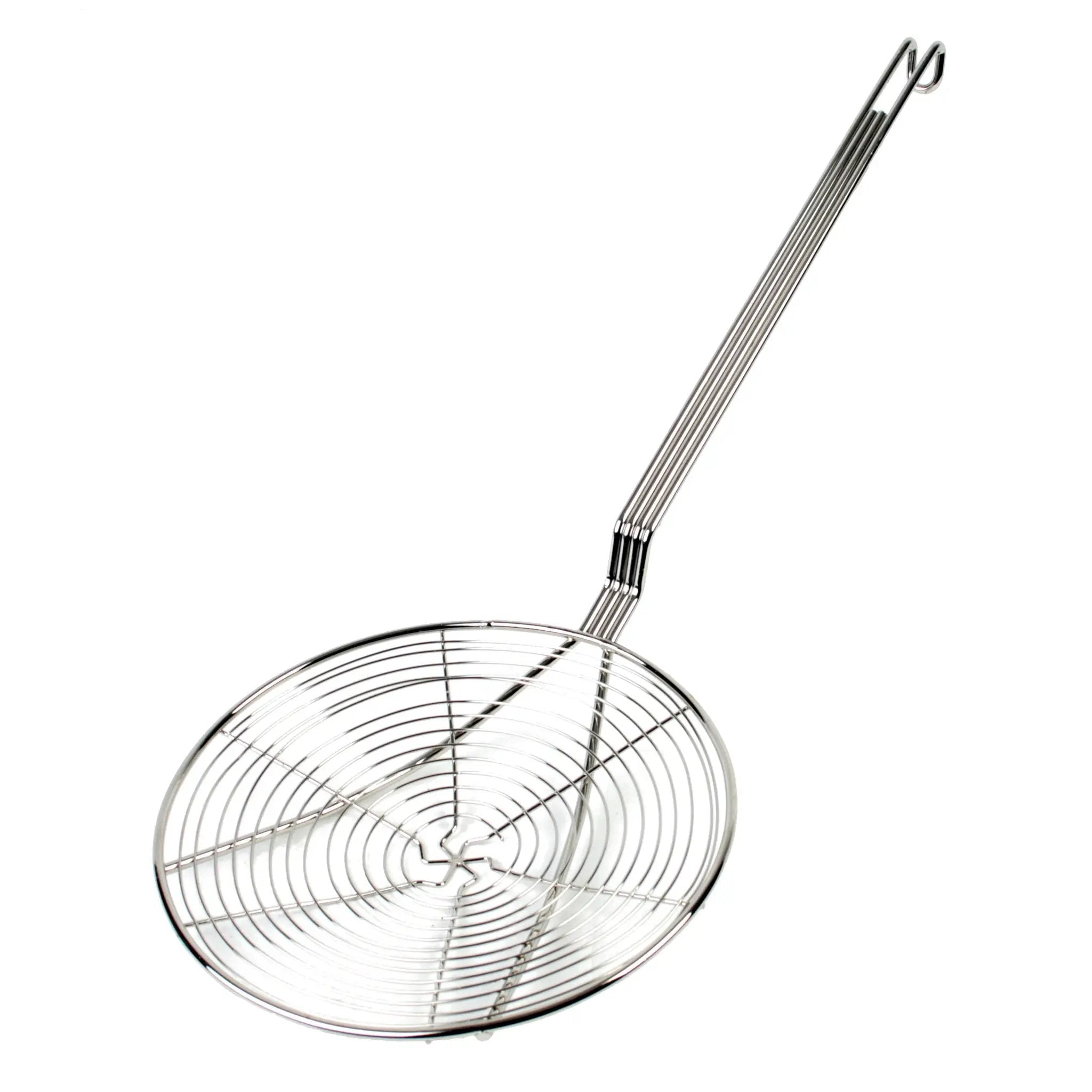 Thunder Group 9" Diameter, 13" Handle Length, Round Spiral Wire Skimmer, Nickel Plated, Easy to Clean by Thunder Group (thunder-group-9-diameter-13-handle-length-round-spiral-wire-skimmer-nickel-plated-easy-to-clean)