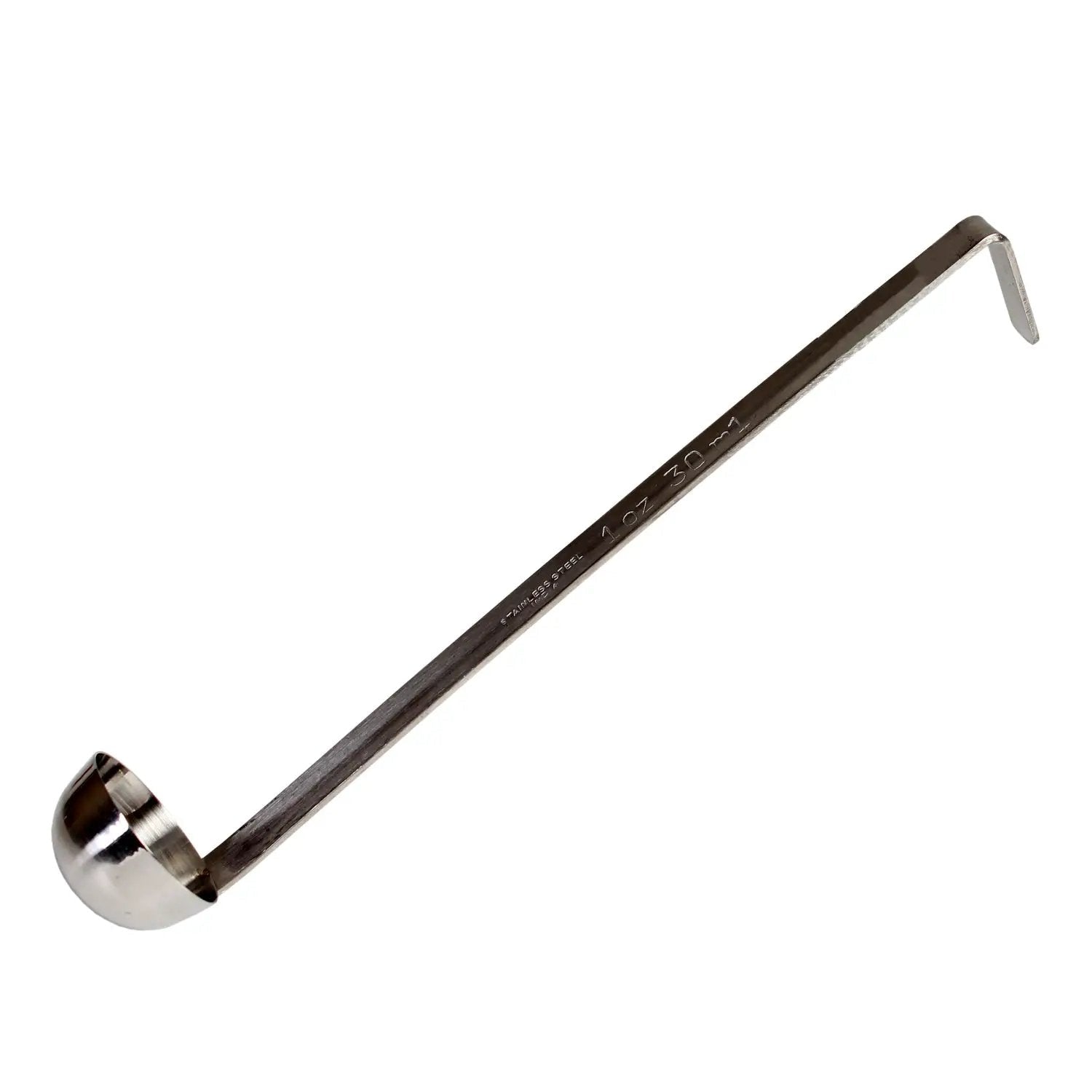 Thunder Group 1 oz, 1-7/8" Diameter x 1" Height Ladle Bowl size, 10" Length x 1/2" Width Handle and 1-5/8" Length x 1/2" width bended tip can be easily nested on Pot rim or hung on rack, Stainless Steel Two-Piece Ladle by Thunder Group (thunder-group-1-oz-1-7-8-diameter-x-1-height-ladle-bowl-size-10-length-x-1-2-width-handle-and-1-5-8-length-x-1-2-width-bended-tip-can-be-easily-nested-on-pot-rim-or-hung-on-rack-stainless-steel-two-piece-ladle)