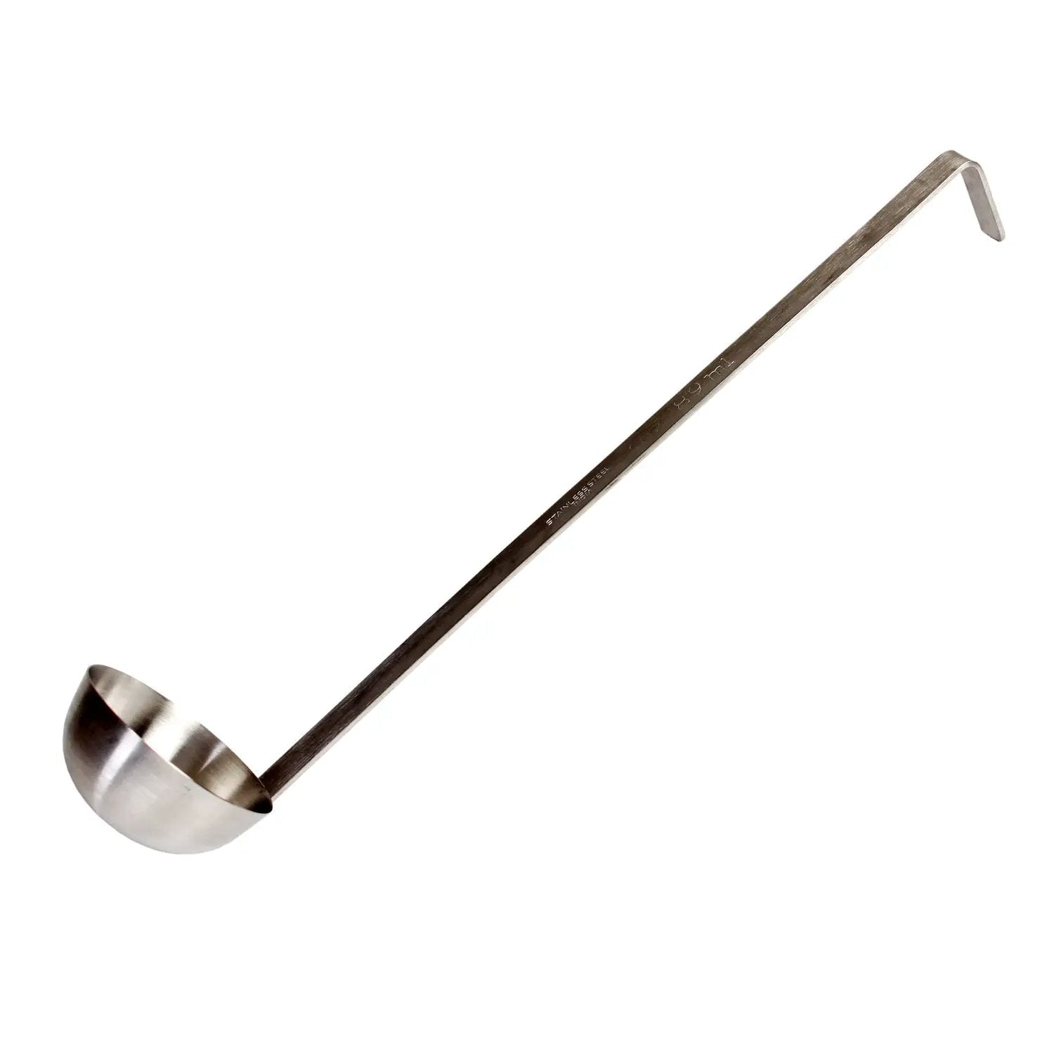 Thunder Group 3 oz, 2-1/2" Diameter x 1-1/4" Height Ladle Bowl size, 12" Length x 1/2" Width Handle and 1-5/8" Length x 1/2" Width bended tip can be easily nested on Pot rim or hung on rack, Stainless Steel Two-Piece Ladle by Thunder Group (thunder-group-3-oz-2-1-2-diameter-x-1-1-4-height-ladle-bowl-size-12-length-x-1-2-width-handle-and-1-5-8-length-x-1-2-width-bended-tip-can-be-easily-nested-on-pot-rim-or-hung-on-rack-stainless-steel-two-piece-ladle)
