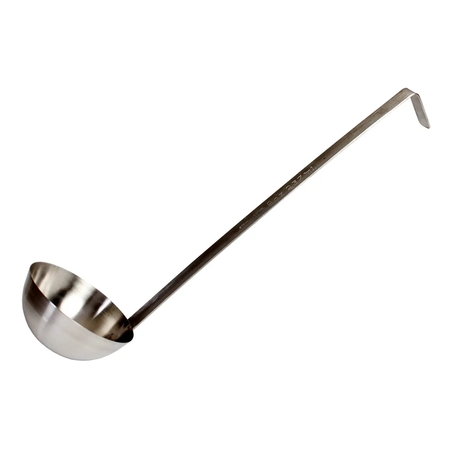 Thunder Group 8 oz, 3-7/8" Diameter x 1-7/8" Height Ladle Bowl size, 12-5/8" Length x 5/8" Width Handle and 1-3/4" Length x 5/8" Width bended tip can be easily nested on Pot rim or hung on rack, Stainless Steel Two-Piece Ladle by Thunder Group (thunder-group-8-oz-3-7-8-diameter-x-1-7-8-height-ladle-bowl-size-12-5-8-length-x-5-8-width-handle-and-1-3-4-length-x-5-8-width-bended-tip-can-be-easily-nested-on-pot-rim-or-hung-on-rack-stainless-steel-two-piece-ladle)