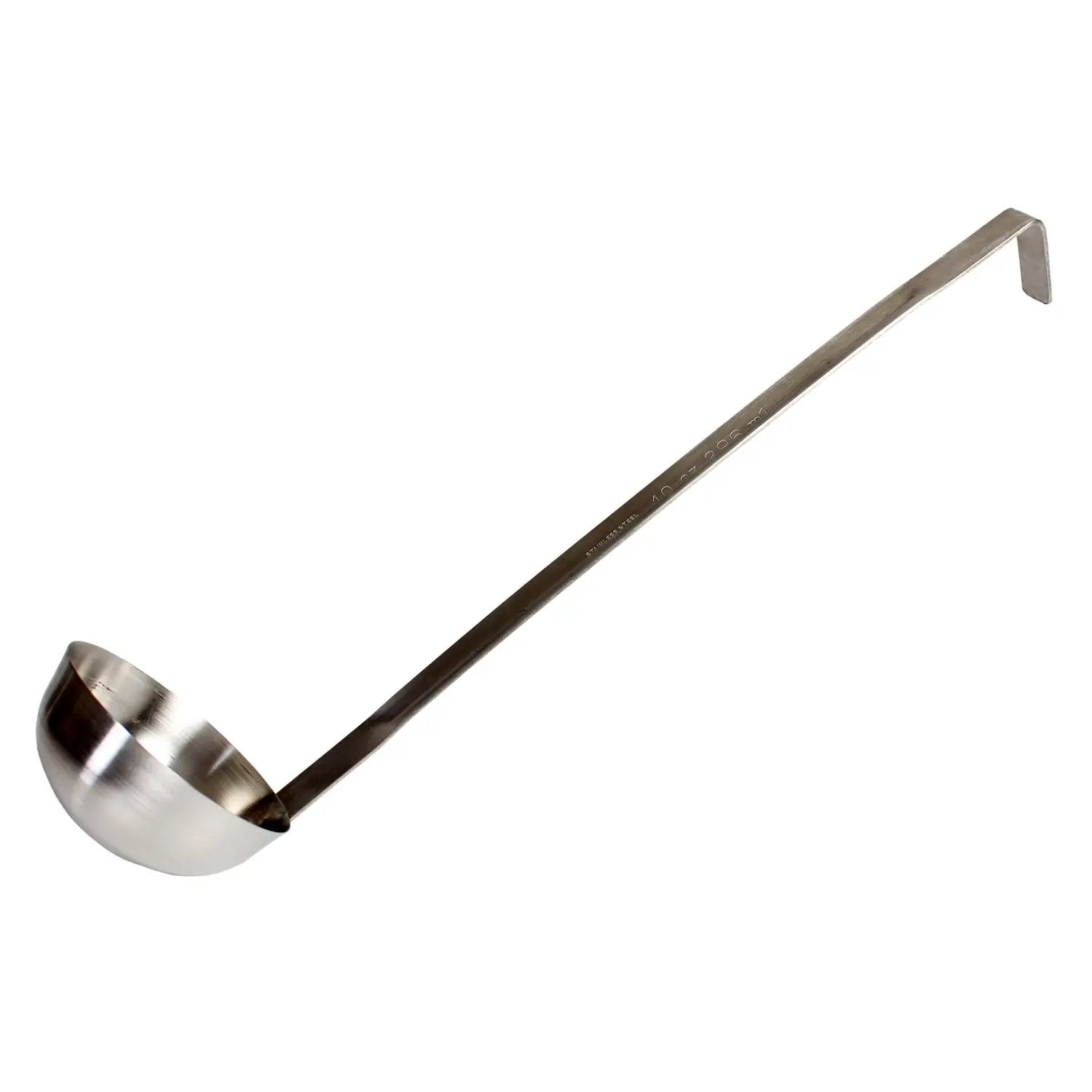 Thunder Group 10 oz, 4-1/4" Diameter x 1-7/8" Height Ladle Bowl size, 12-5/8" Length x 5/8" Width Handle and 1-3/4" Length x 5/8" Width bended tip can be easily nested on Pot rim or hung on rack, Stainless Steel Two-Piece Ladle by Thunder Group (thunder-group-10-oz-4-1-4-diameter-x-1-7-8-height-ladle-bowl-size-12-5-8-length-x-5-8-width-handle-and-1-3-4-length-x-5-8-width-bended-tip-can-be-easily-nested-on-pot-rim-or-hung-on-rack-stainless-steel-two-piece-ladle)