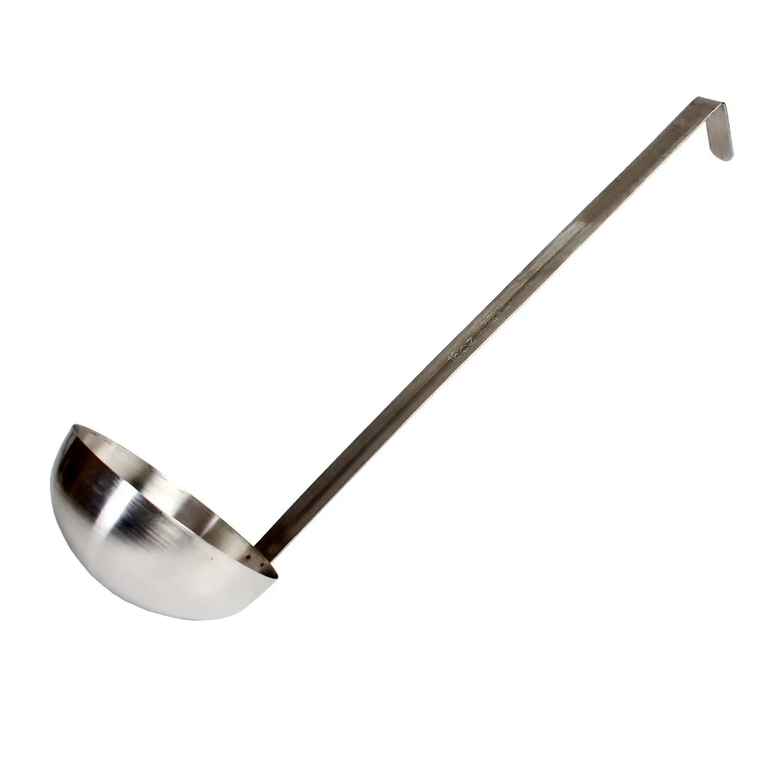 Thunder Group 16 oz, 5" Diameter x 2-1/8" Height Ladle Bowl size, 15-1/2" Length x 3/4" Width Handle and 1-3/4" Length x 3/4" width bended tip can be easily nested on Pot rim or hung on rack, Stainless Steel Two-Piece Ladle by Thunder Group (thunder-group-16-oz-5-diameter-x-2-1-8-height-ladle-bowl-size-15-1-2-length-x-3-4-width-handle-and-1-3-4-length-x-3-4-width-bended-tip-can-be-easily-nested-on-pot-rim-or-hung-on-rack-stainless-steel-two-piece-ladle)