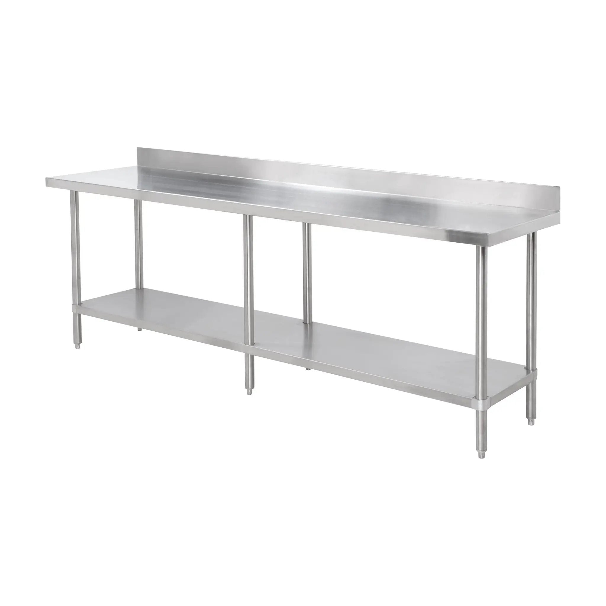 Thunder Group SLWT42484F4 24" x 84" Commercial Worktable with 4" Backsplash Product Image