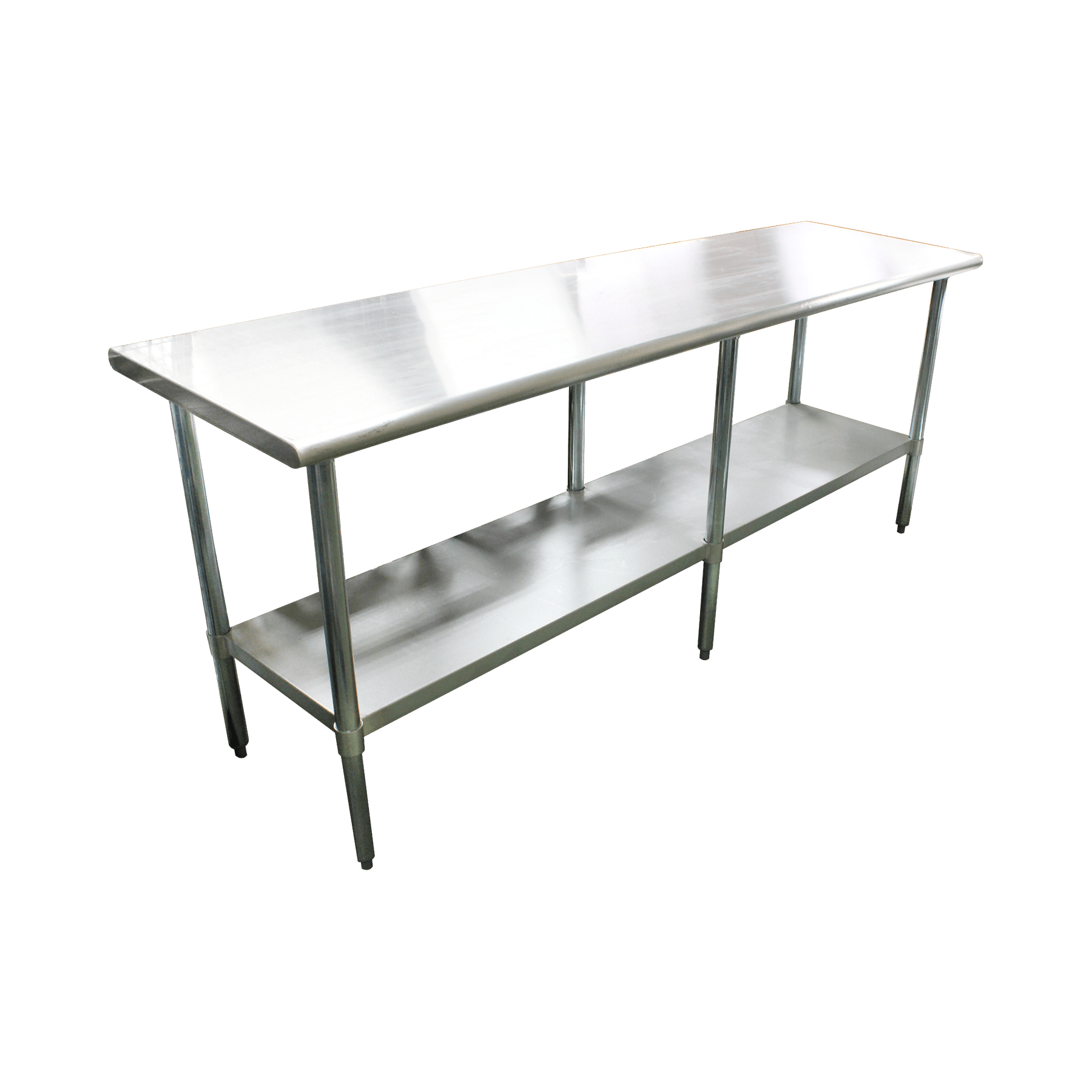 Thunder Group 30" x 84" x 35", Flat Top Worktable with Rounded Edges, Stainless Steel 430, 18 Gauge, 1" Adjustable Plastic Bullet Feet, Galvanized 6 Legs (for extra support), Socket, under shelf & hat channel, Heavy-Duty by Thunder Group (thunder-group-30-x-84-x-35-flat-top-worktable-with-rounded-edges-stainless-steel-430-18-gauge-1-adjustable-plastic-bullet-feet-galvanized-6-legs-for-extra-support-socket-under-shelf-hat-channel-heavy-duty)