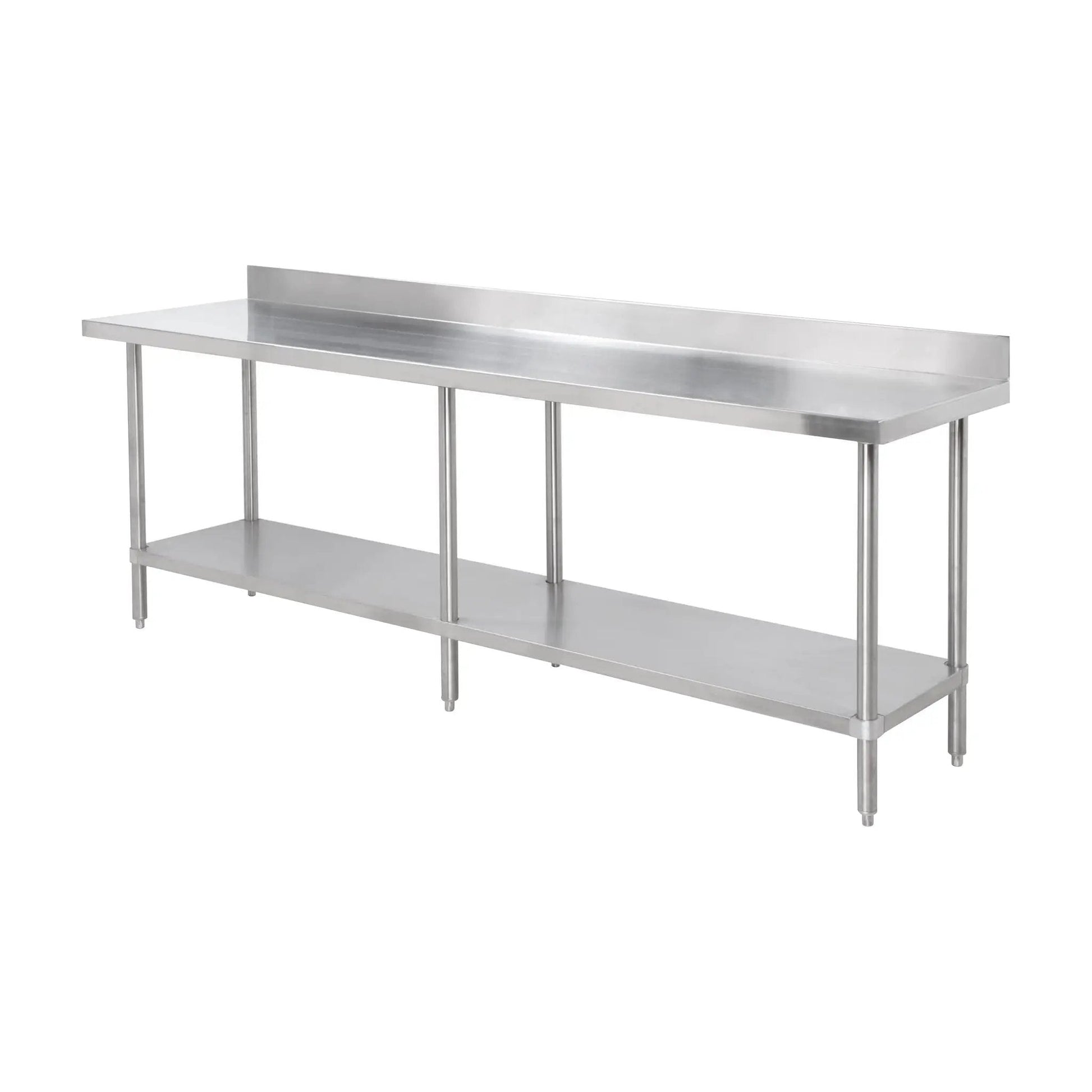 Thunder Group SLWT43084F4 30" x 84" Commercial Worktable with 4" Backsplash Product Image