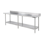 Thunder Group SLWT43096F4 30" x 96" Commercial Worktable with 4" Backsplash Product Image