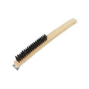Thunder Group 14" x 2-5/8" x 7-3/4", Wire Brush with Scraper, Black Metal Wire Brush with Wooden Handle by Thunder Group (thunder-group-14-x-2-5-8-x-7-3-4-wire-brush-with-scraper-black-metal-wire-brush-with-wooden-handle)