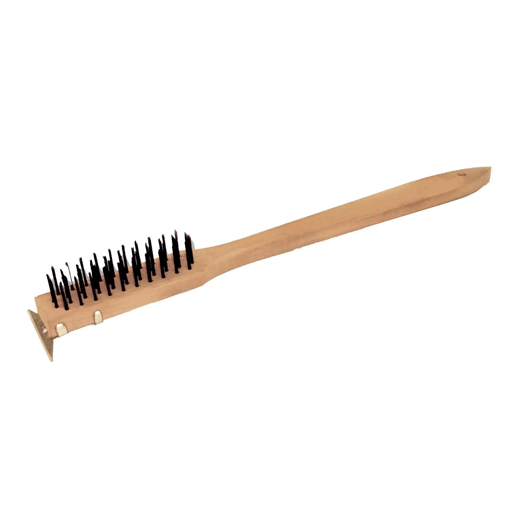 Thunder Group 20" x 3" x 2-3/4", Wire Brush with Scrapper, Black Metal Wire Brush with Wooden Handle, Heavy-Duty by Thunder Group (thunder-group-20-x-3-x-2-3-4-wire-brush-with-scrapper-black-metal-wire-brush-with-wooden-handle-heavy-duty)