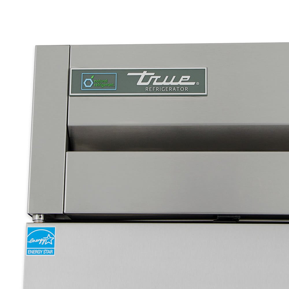 True T - 49 - HC 54" Two Section Reach In Refrigerator, (2) Left/Right Hinge Solid Doors, 115v