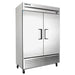 True T - 49 - HC 54" Two Section Reach In Refrigerator, (2) Left/Right Hinge Solid Doors, 115v