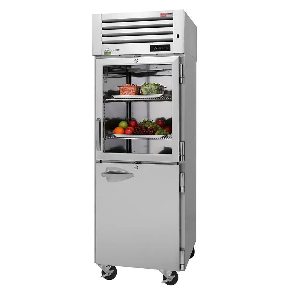 Turbo Air PRO-26R-GSH-N: 28 3/4" Reach-In Refrigerator with One Solid and One Glass Door (Right Hinge, 115V)