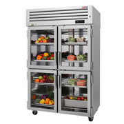 Turbo Air PRO - 50 - 4R - G - N: 51.75" Reach - In Refrigerator with 4 Right - Hinge Glass Doors