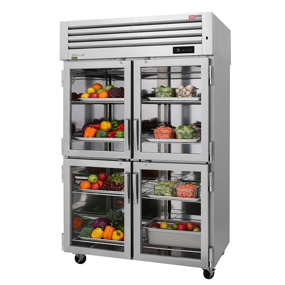 Turbo Air PRO - 50 - 4R - G - N: 51.75" Reach - In Refrigerator with 4 Right - Hinge Glass Doors