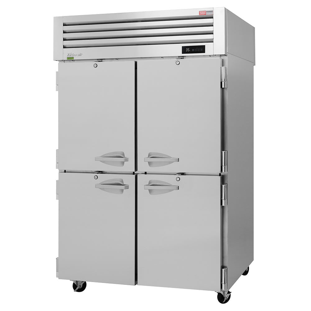Turbo Air PRO - 50 - 4R - N: 51.75" Two - Section Reach - In Refrigerator with Solid Doors and Digital Controls