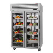 Turbo Air PRO - 50R - G - N: 51 3/4" Two - Section Reach - In Refrigerator with Glass Doors (115V)