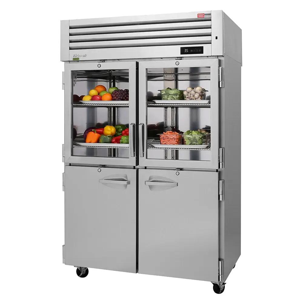 Turbo Air PRO-50R-GSH-N 52" Commercial Reach-In Refrigerator - (2) Solid & (2) Glass Doors, 115V
