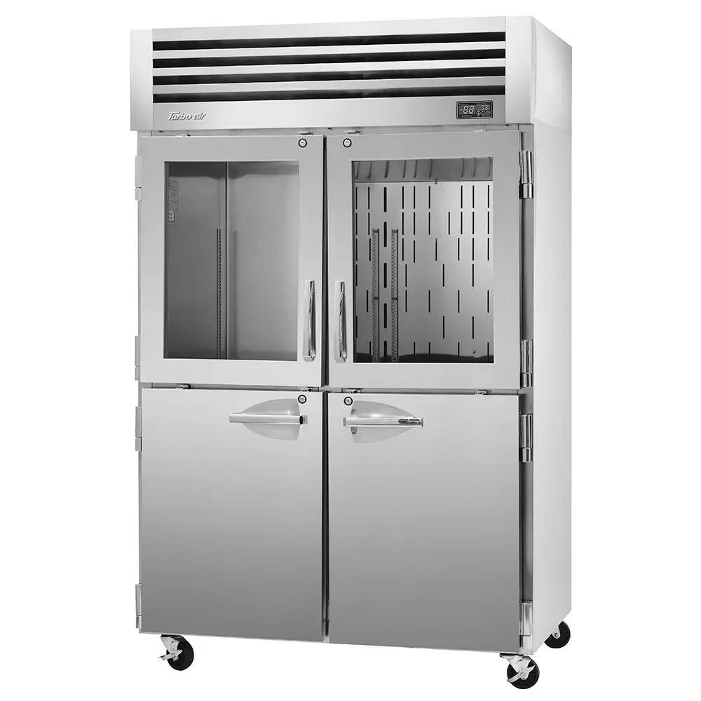 Turbo Air PRO-50R-GSH-N 52" Commercial Reach-In Refrigerator - (2) Solid & (2) Glass Doors, 115V