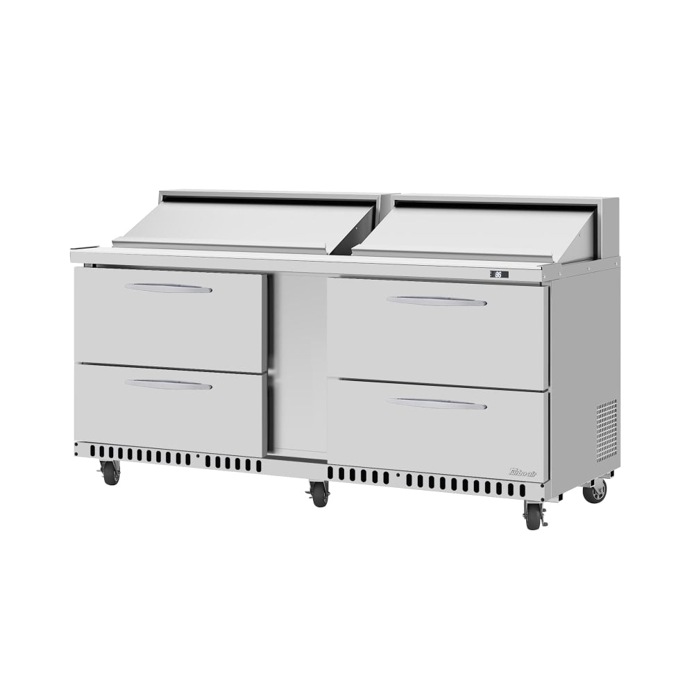 Turbo Air PST - 72 - D4 - FB - N 72" PRO Series Mega Top Sandwich & Salad Prep Table - Refrigerated Drawers
